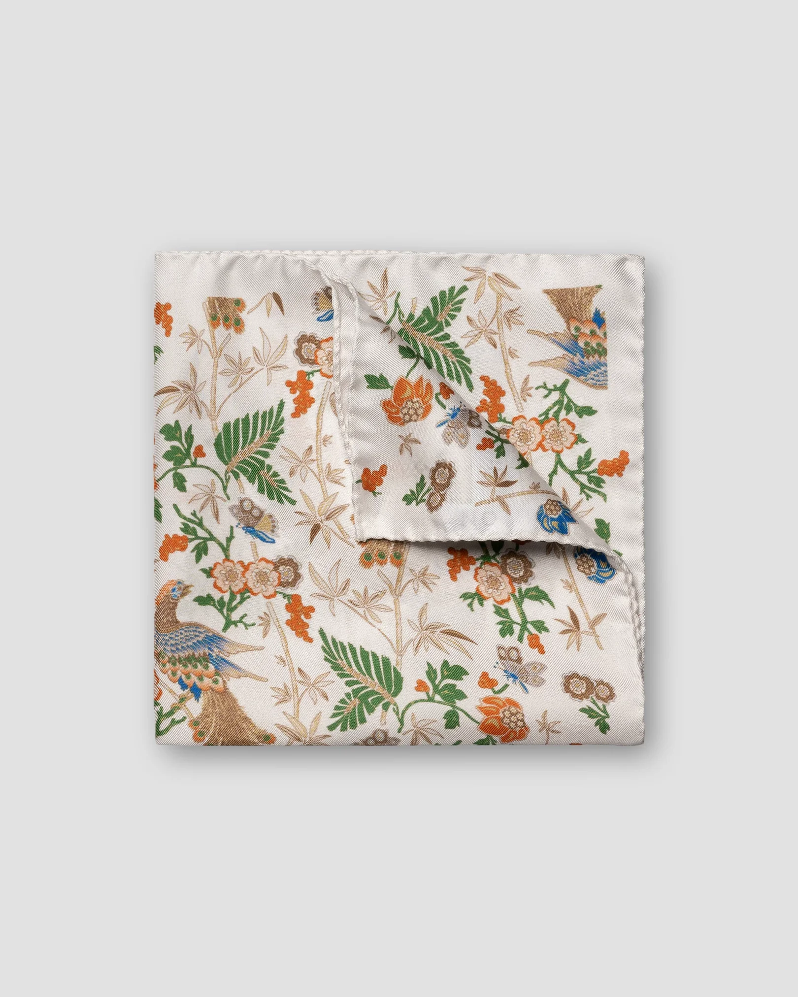 Eton - floral peacock pocket square