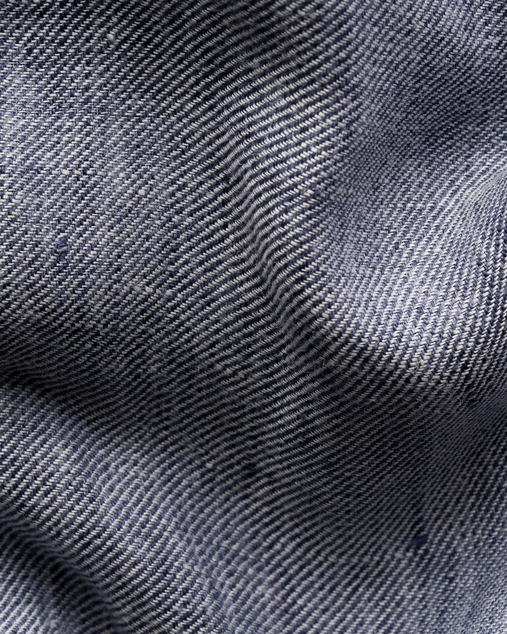Eton - dark blue solid twill linen shirt