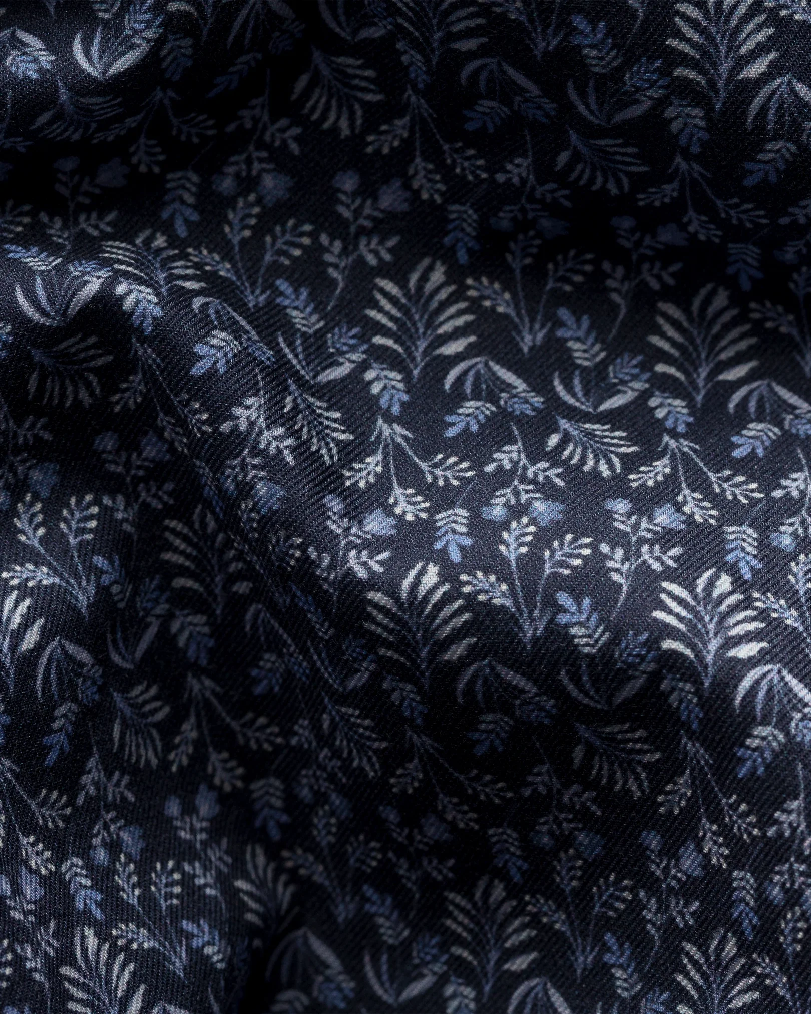 Eton - navy flannel floral print shirt