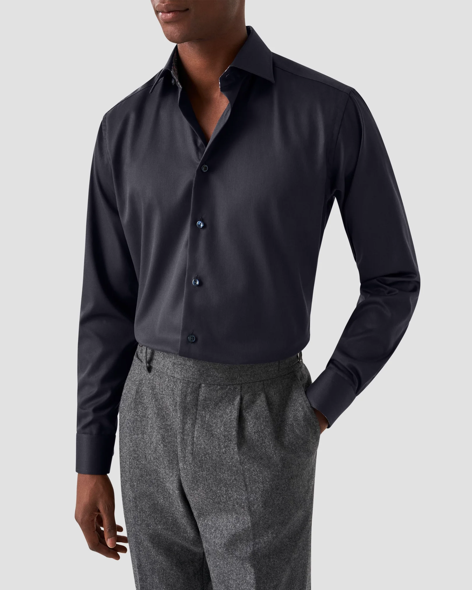 Eton - contract navy signature twill shirt