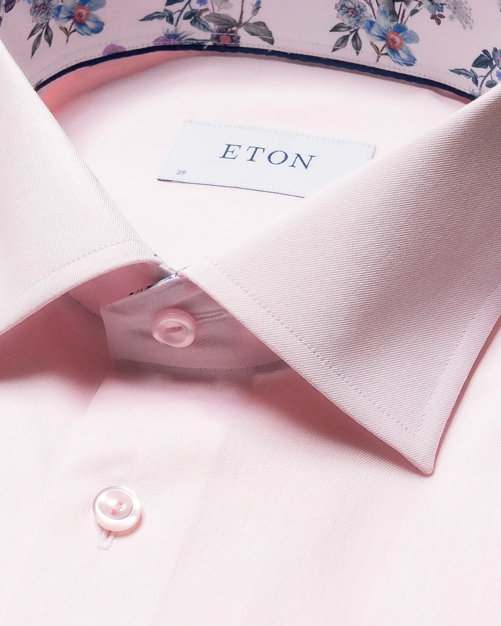 Eton - pink floral detail shirt