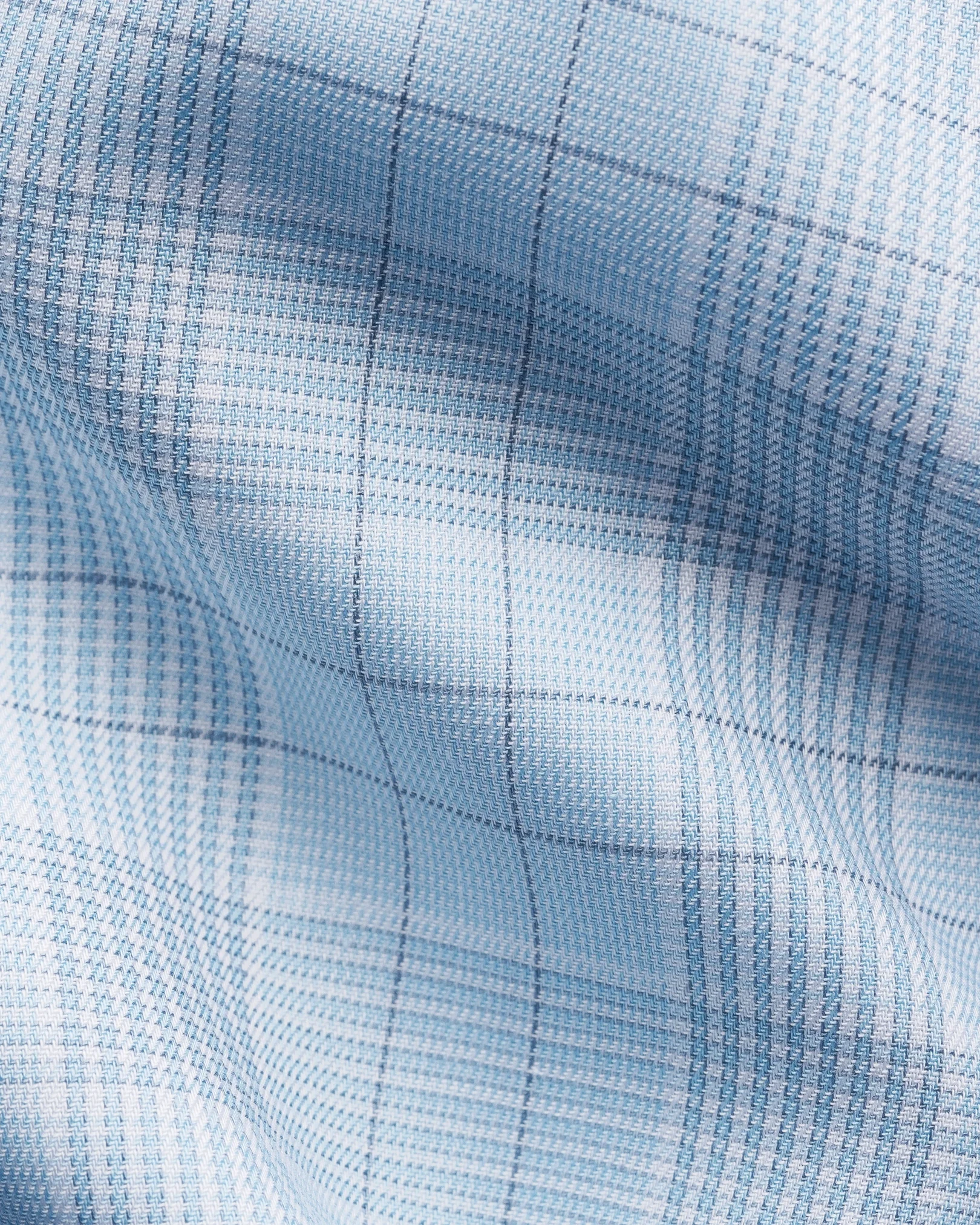 Eton - light blue check twill shirt