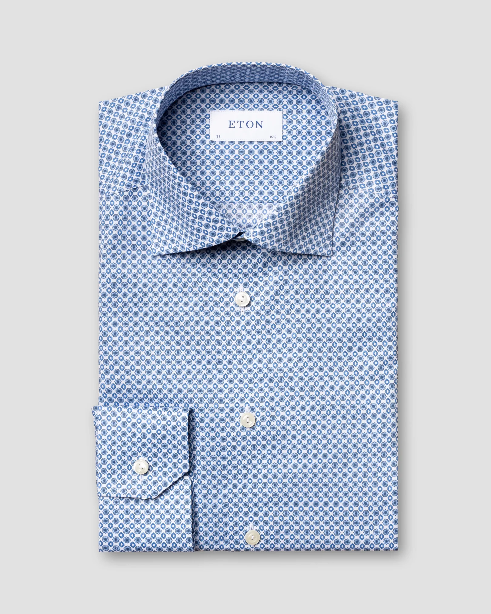 Eton - blue medallions print shirt