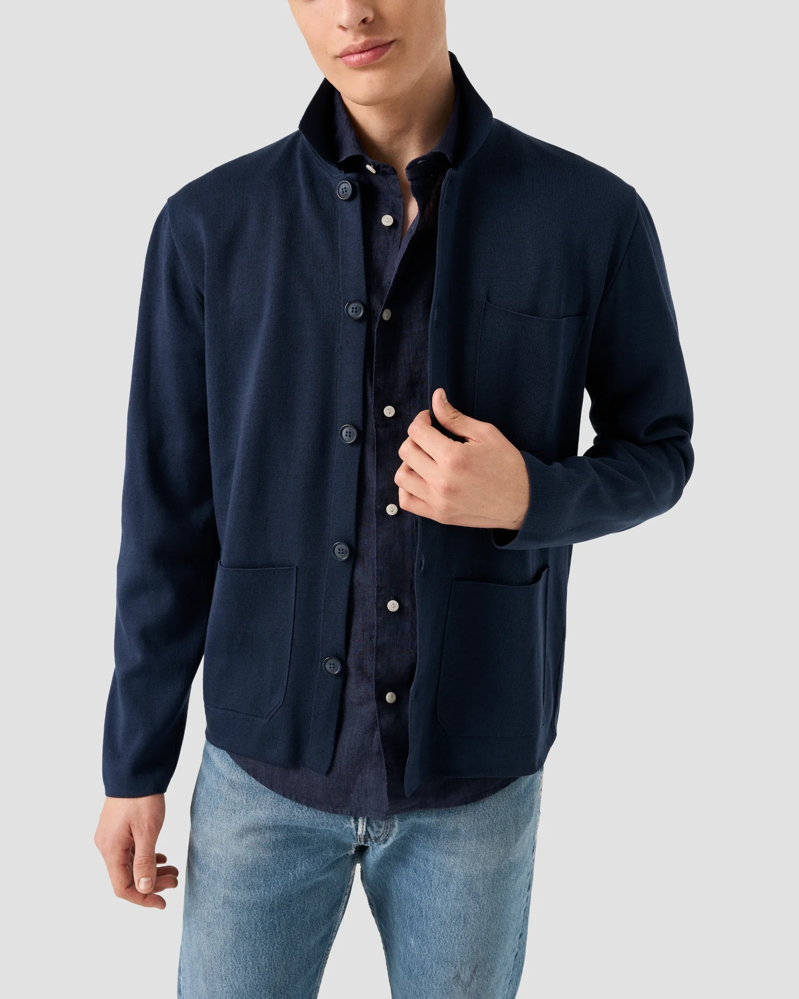 Eton - solid short sleeve linen shirt