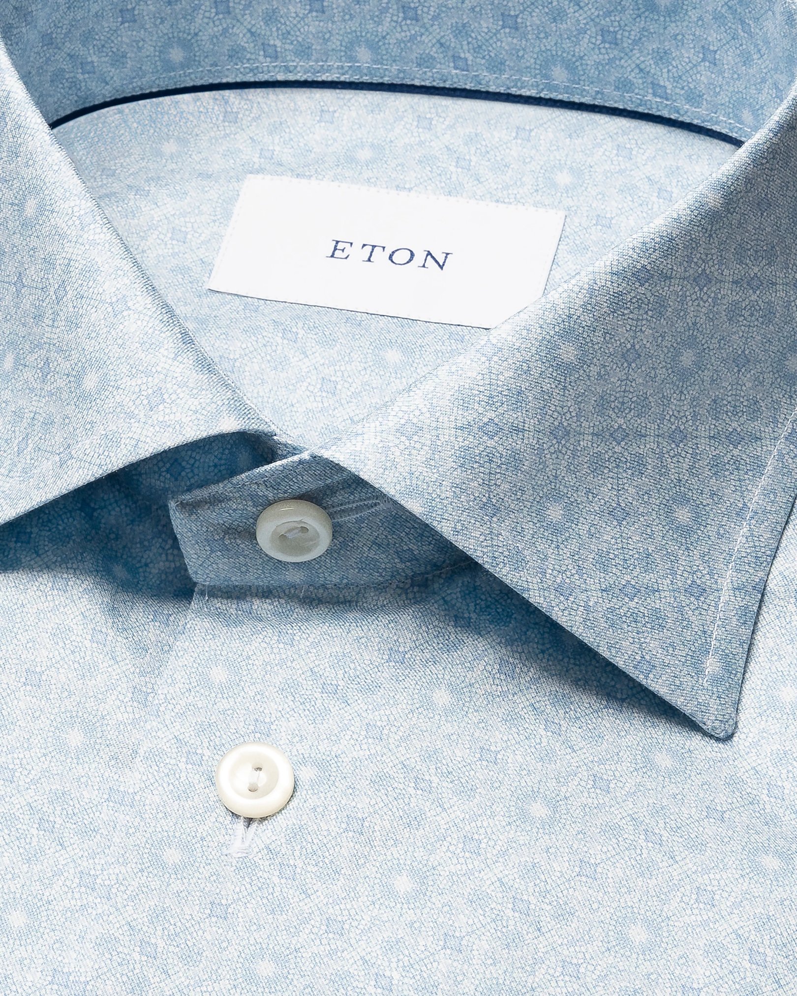 Eton - blue geometric signature twill shirt