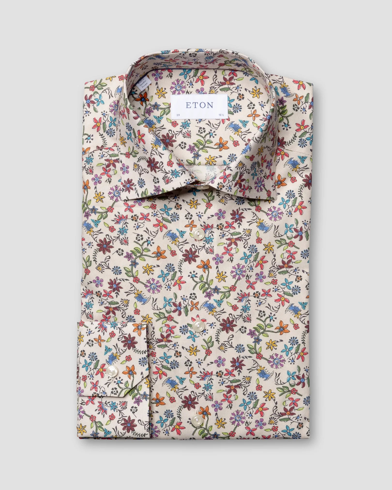 Eton - beige valley of flowers shirt
