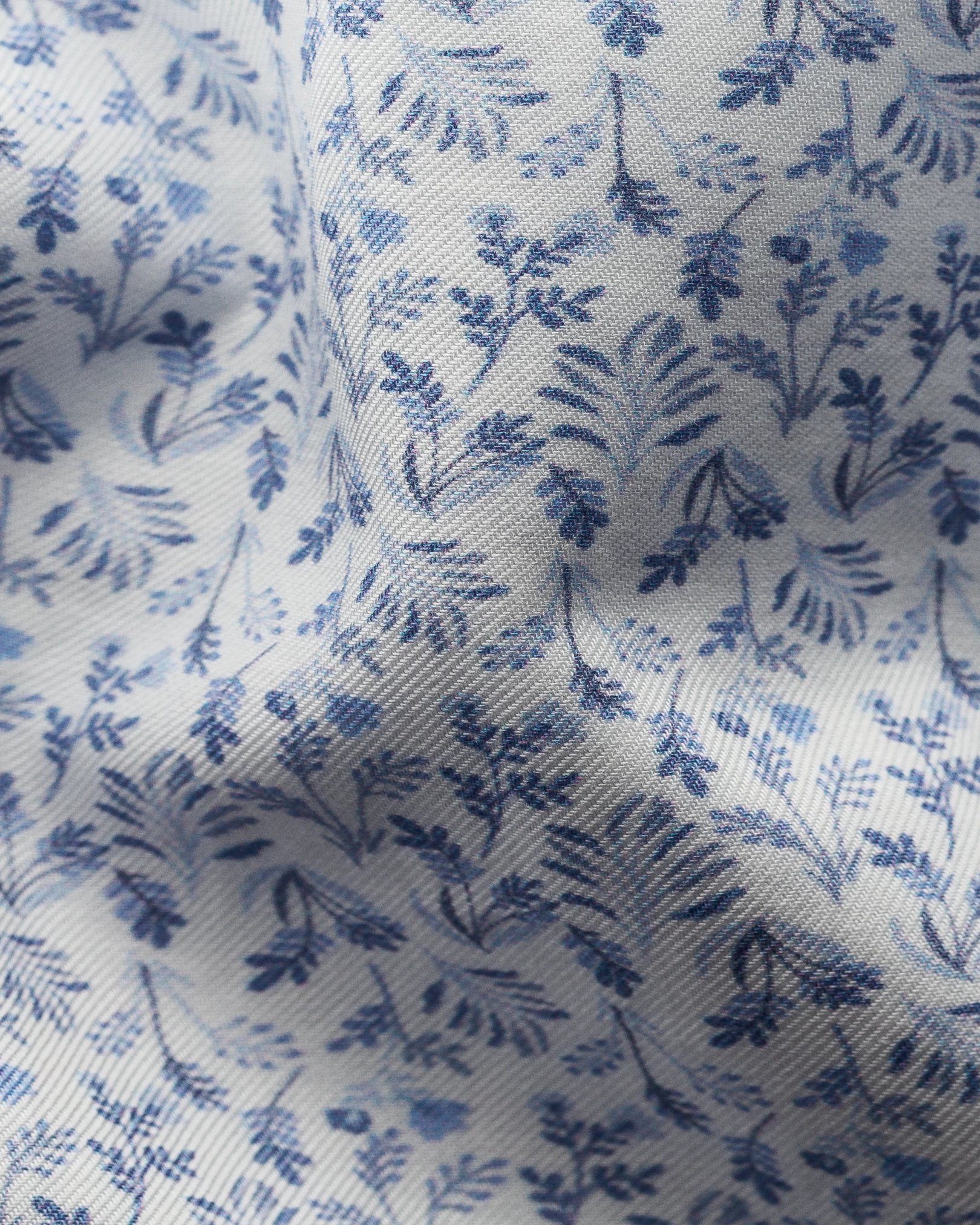 Eton - white flannel floral print shirt pointed