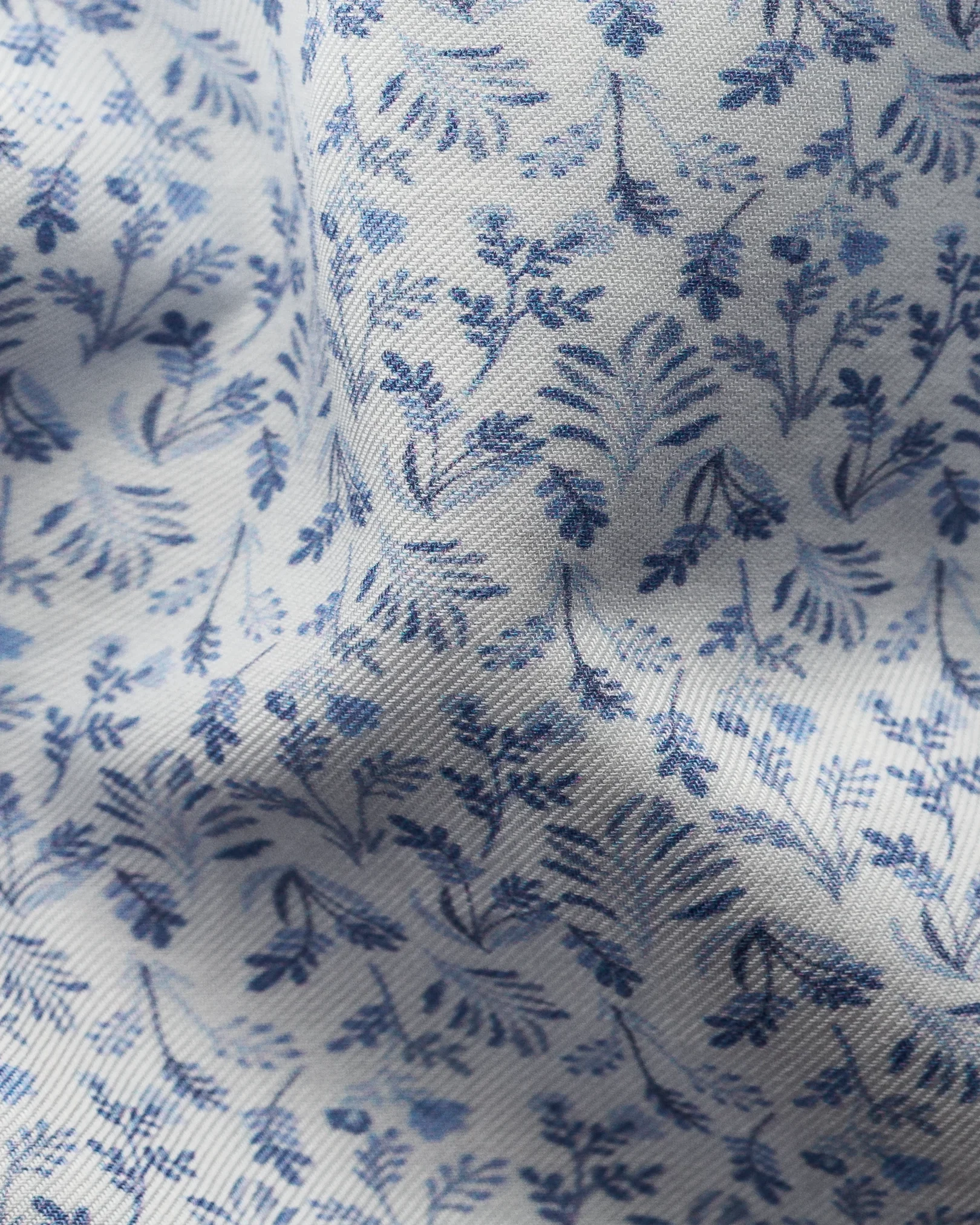 Eton - white flannel floral print shirt pointed