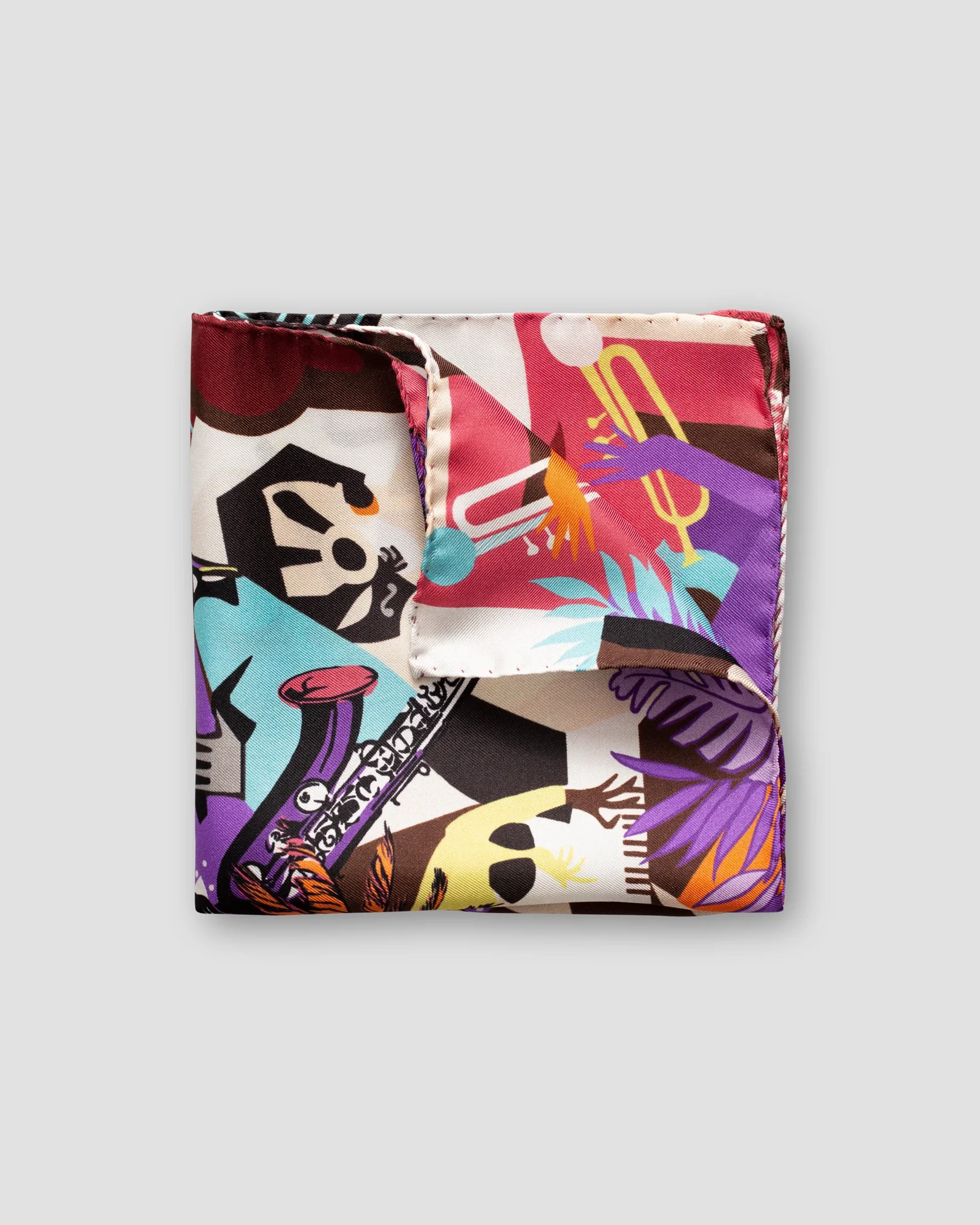 Eton - vibrant music print pocket square