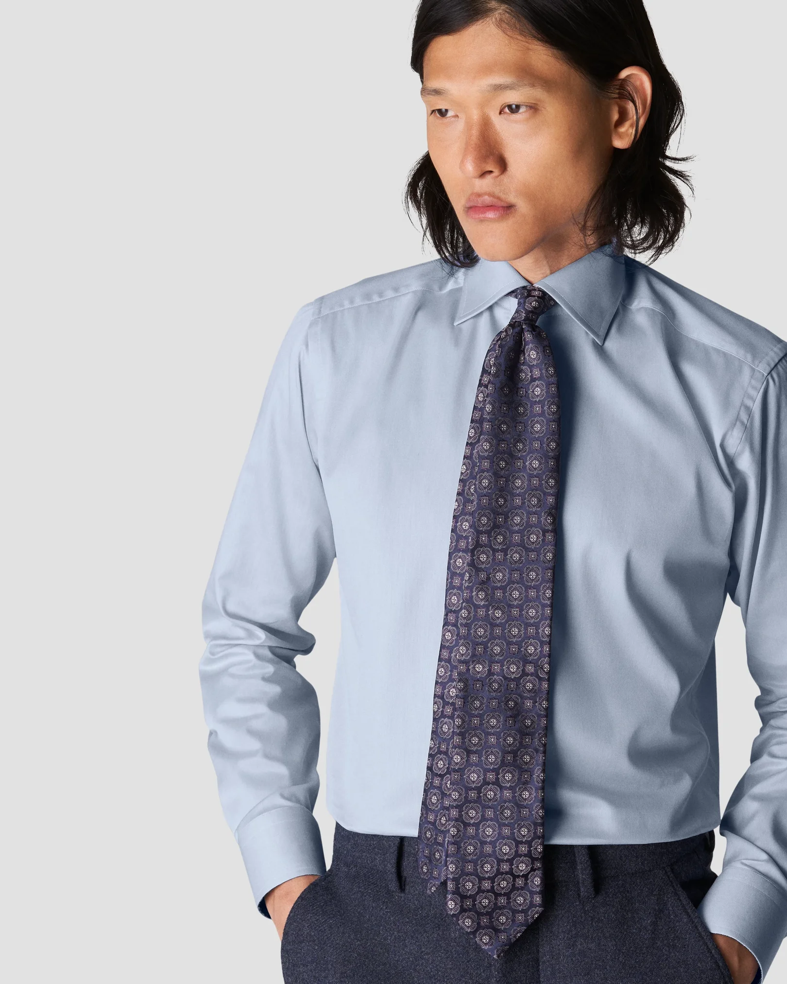 Eton - light blue signature twill special details