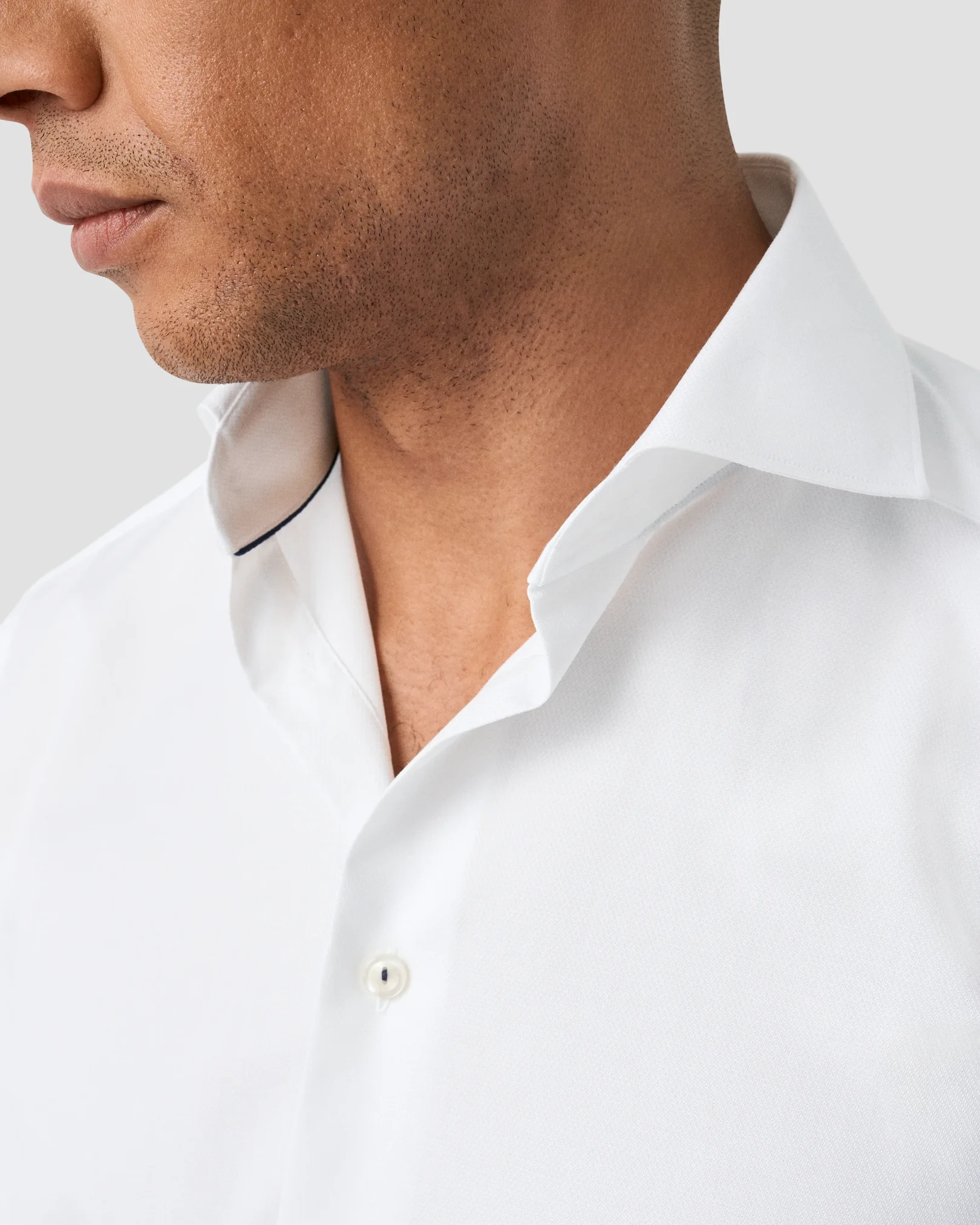 Eton - white semi solid signature dobby shirt