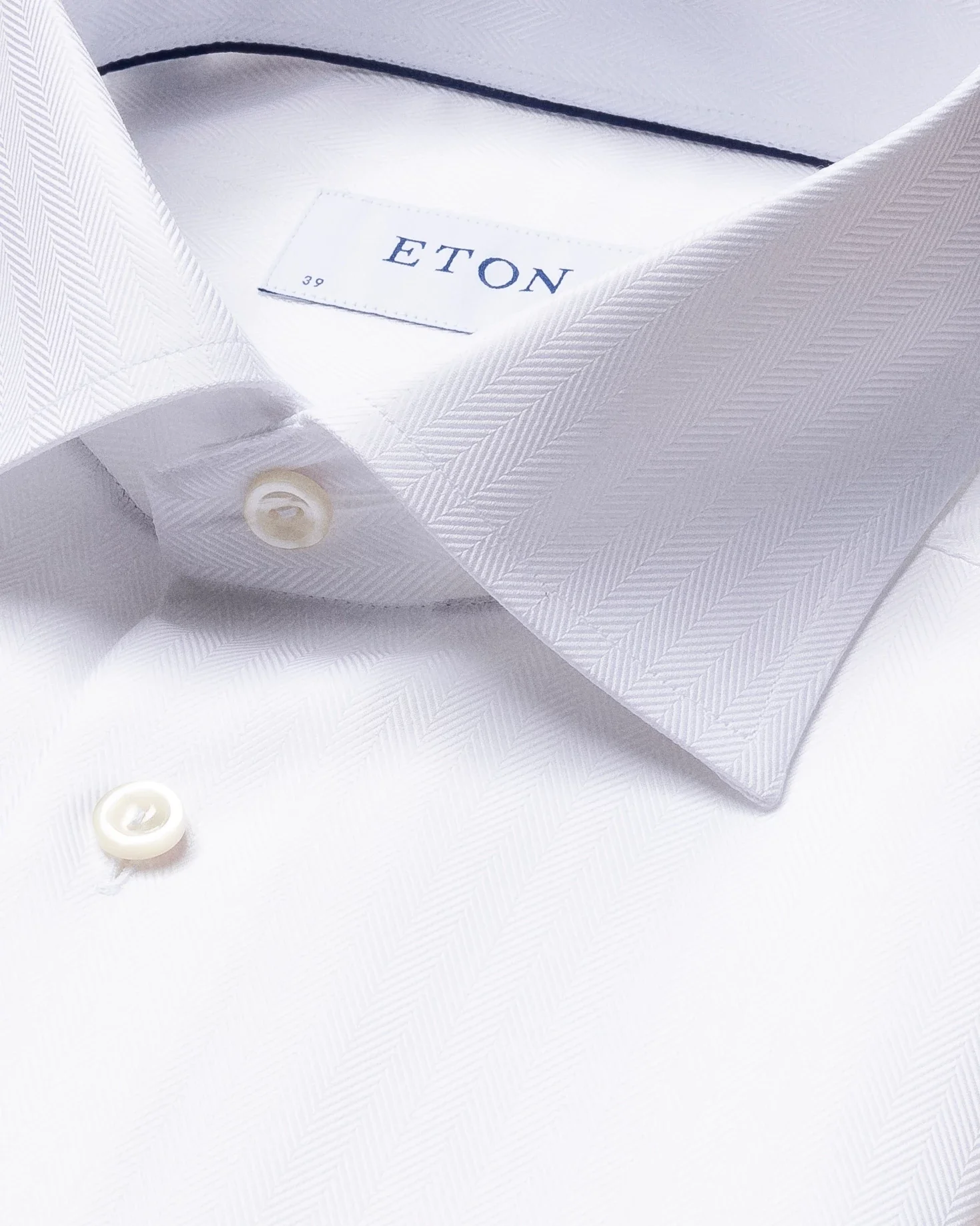 Eton - white herringbone twill shirt
