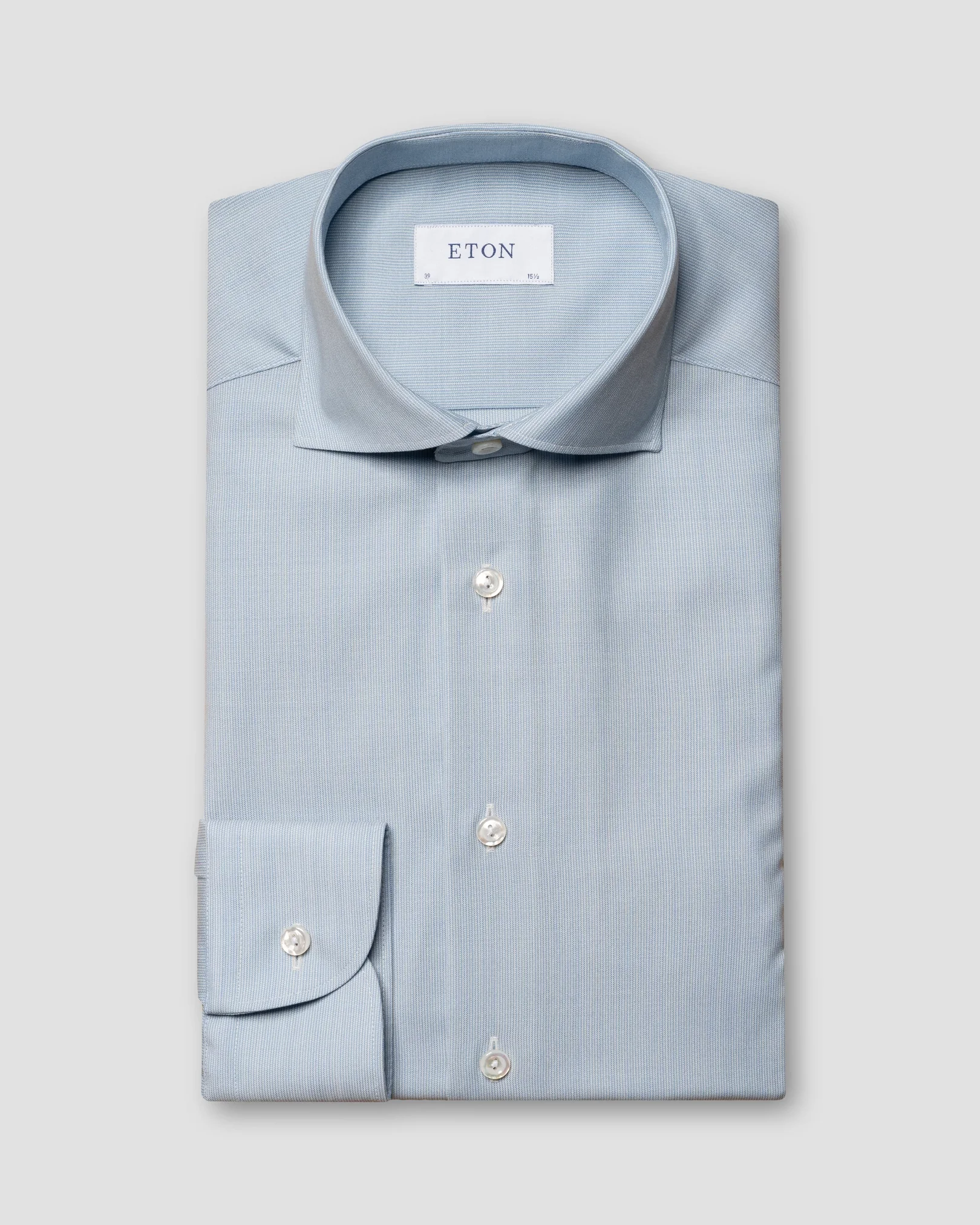 Eton - light blue wide spread rounded single cuff