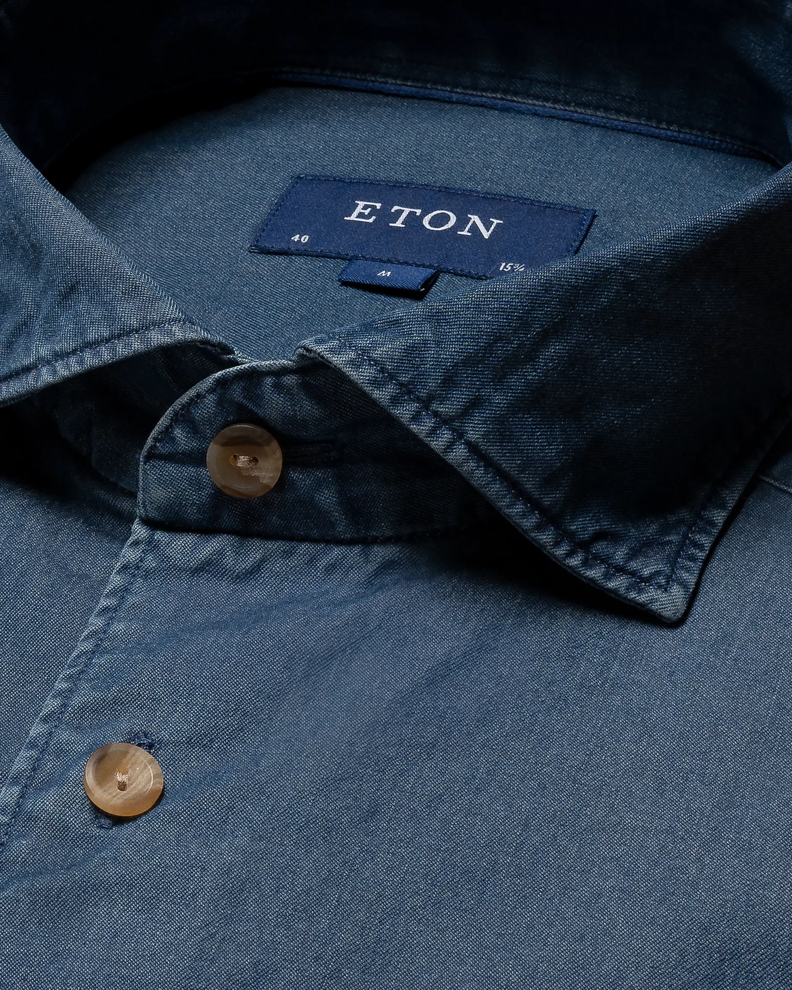 Eton - dark blue indigo wide spread shirt