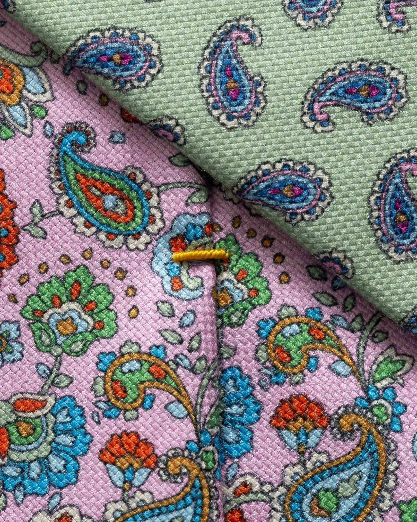 Eton - dark red floral print cotton tie