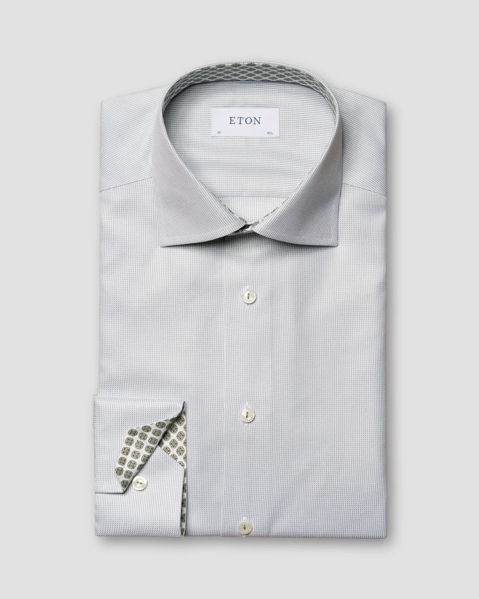 Eton - light green cottonlyocell stretch
