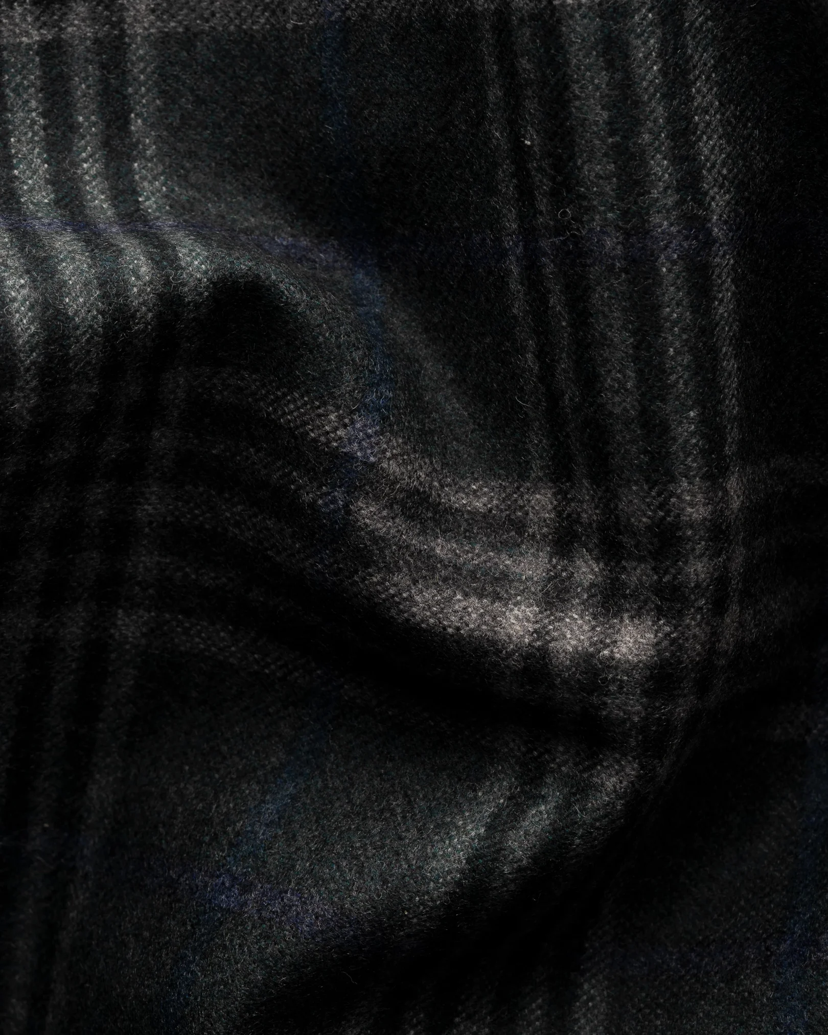 Eton - dark green checked wool cashmere overshirt