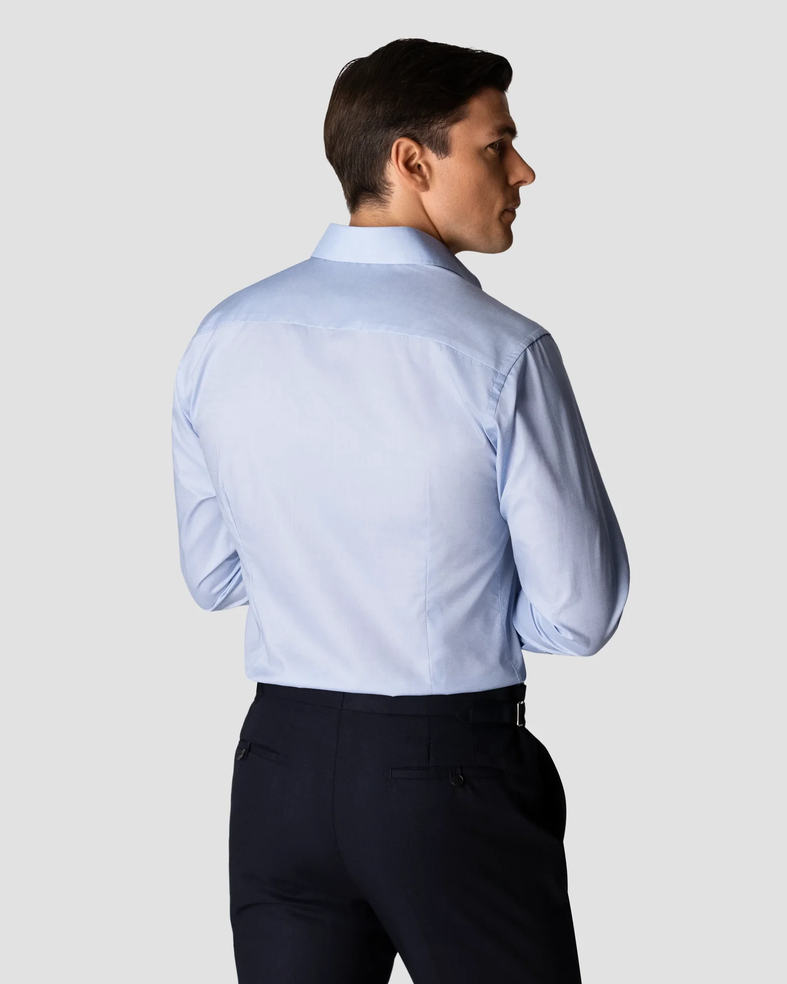 Eton - light blue fine twill stretch