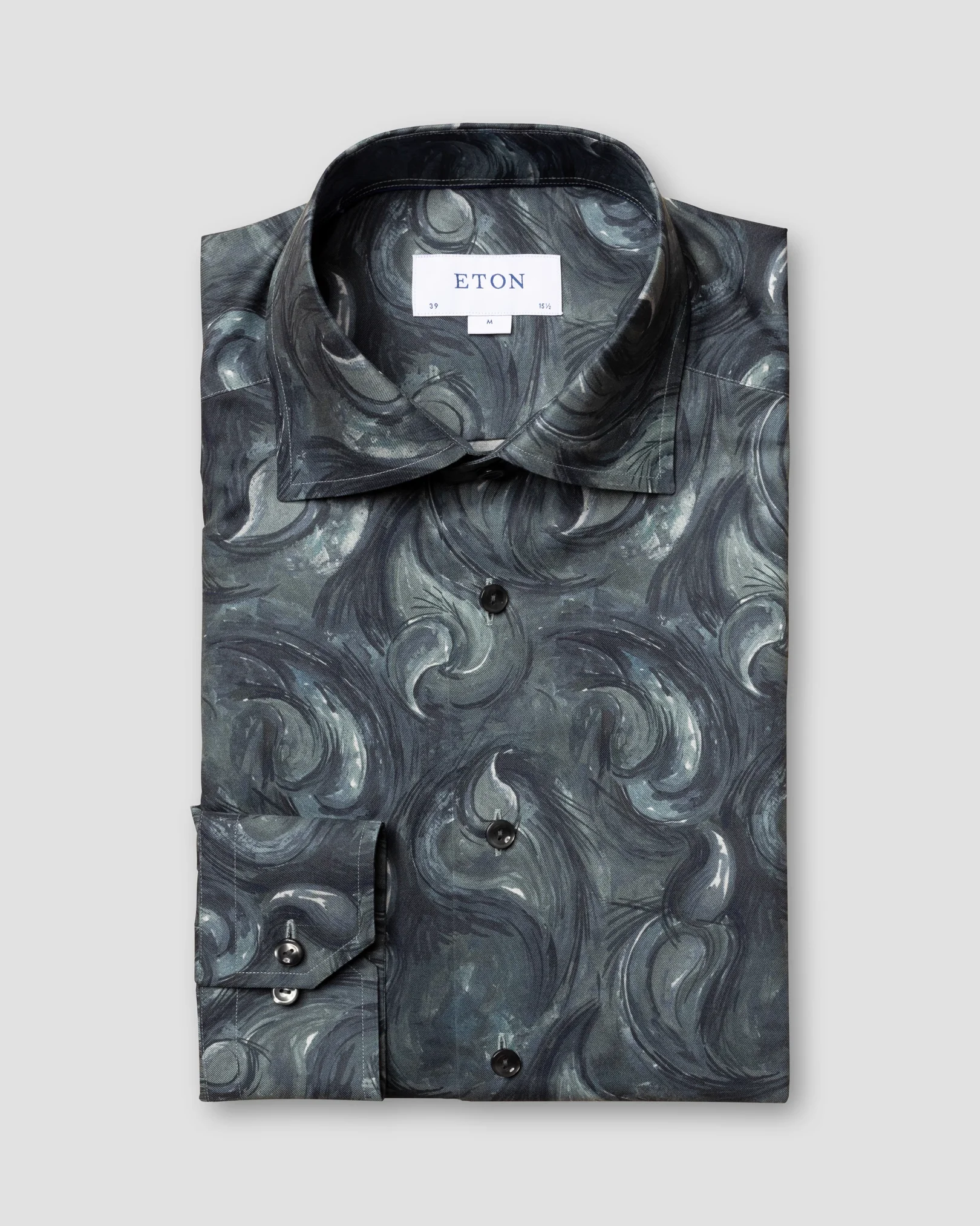 Eton - midnight blue paisley drop shirt