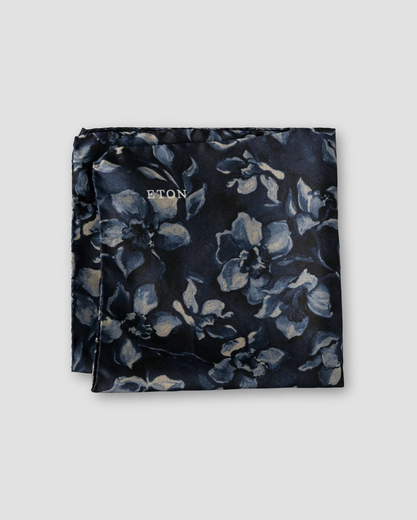 Eton - dark grey floral pocket square