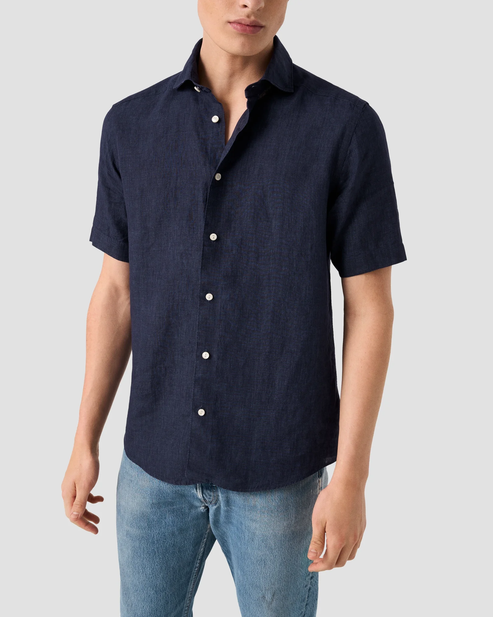 Eton - solid short sleeve linen shirt