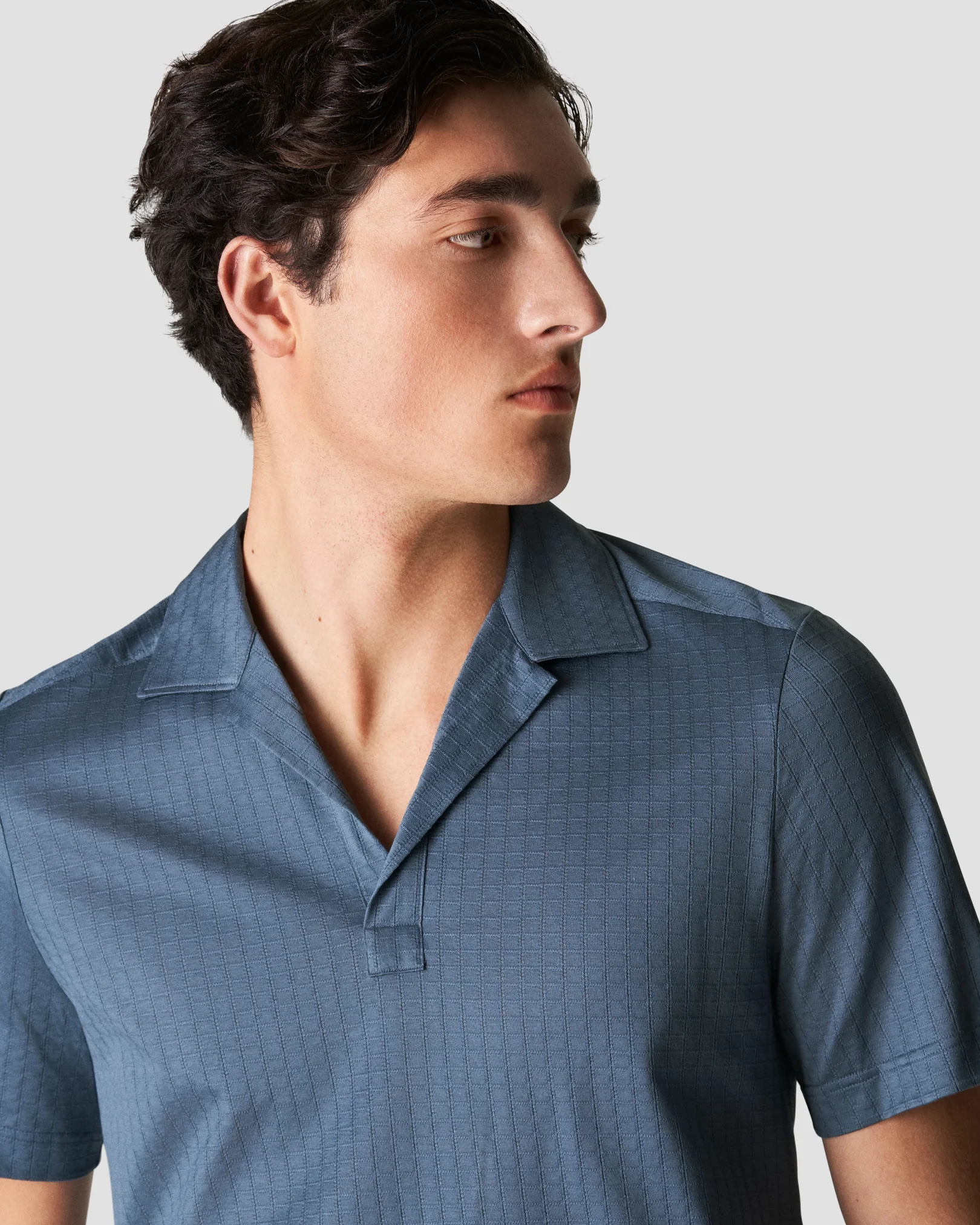 Eton - dark blue jacquard knit