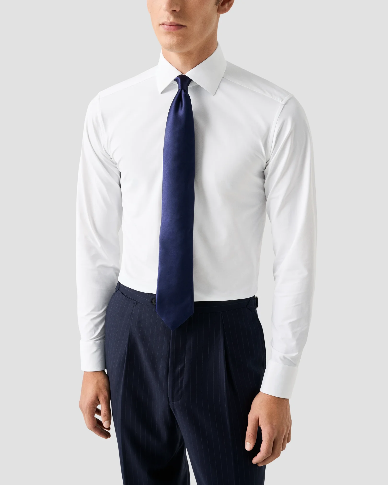 Eton - white four way stretch cut away