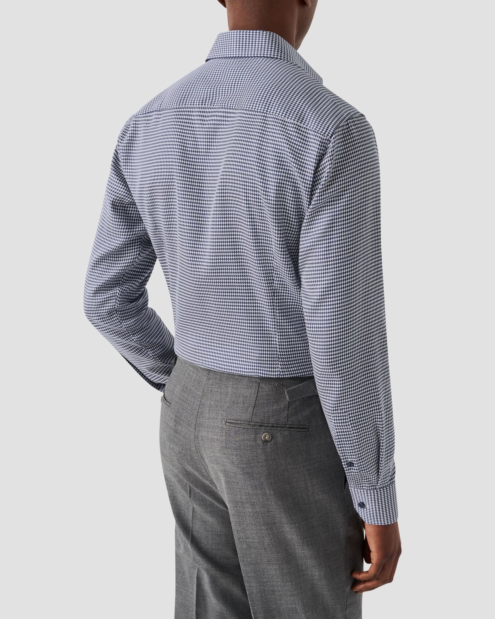 Eton - navy houndstooth signature twill