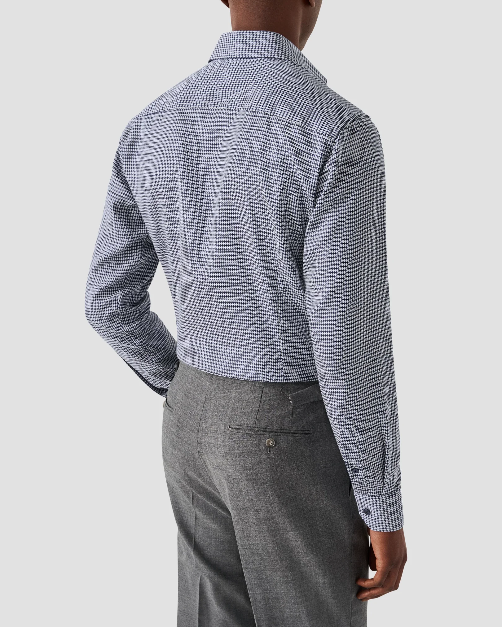 Eton - navy houndstooth signature twill