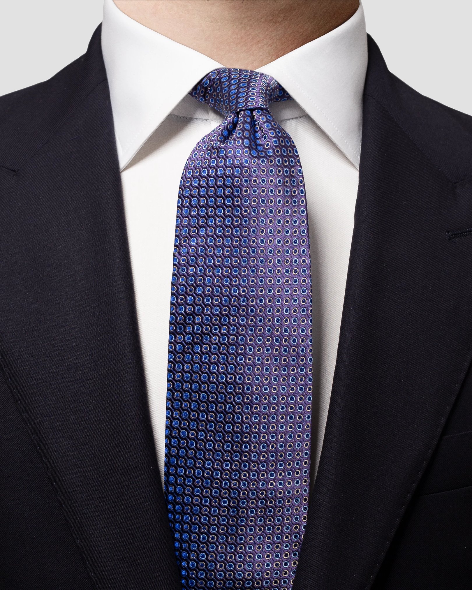 Eton - dark purple dots tie