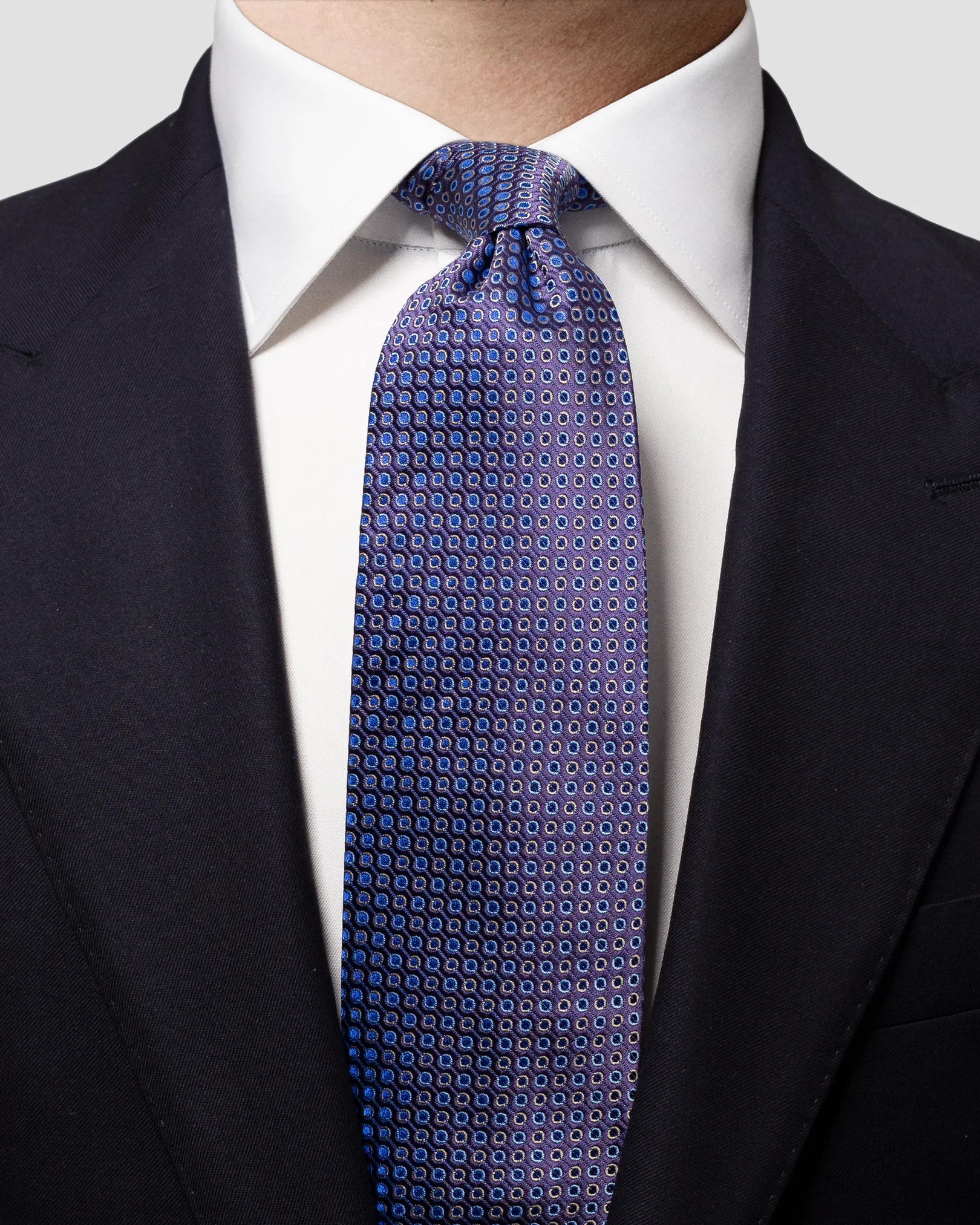Eton - dark purple dots tie