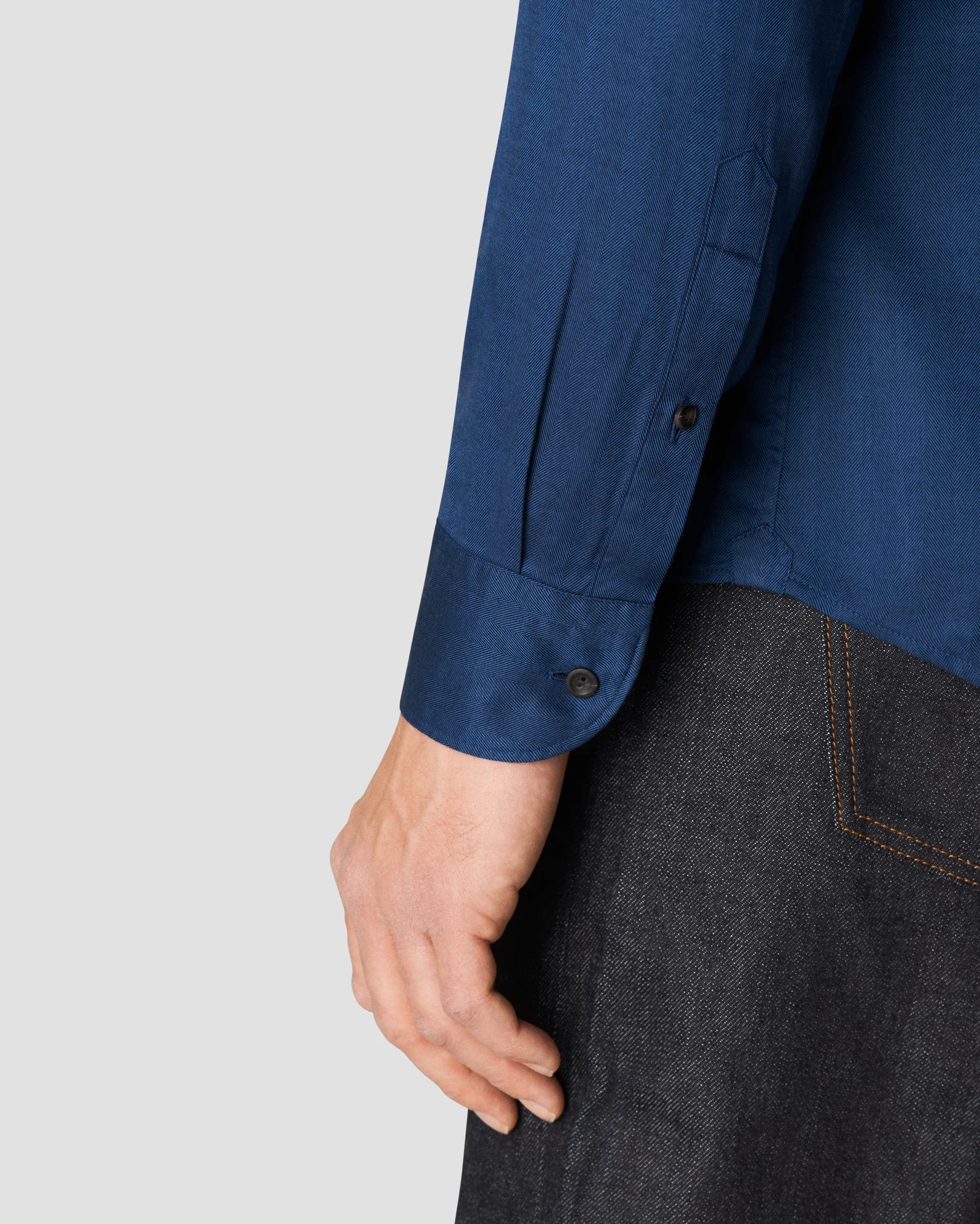 Eton - dark blue lightweight flannel