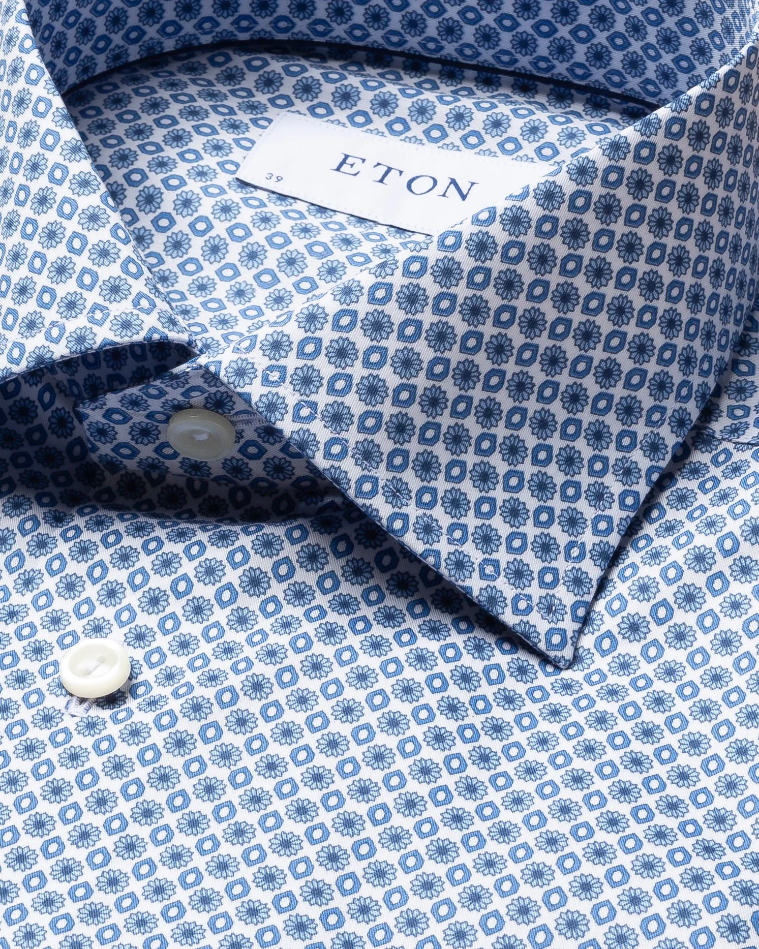 Eton - blue medallions print shirt