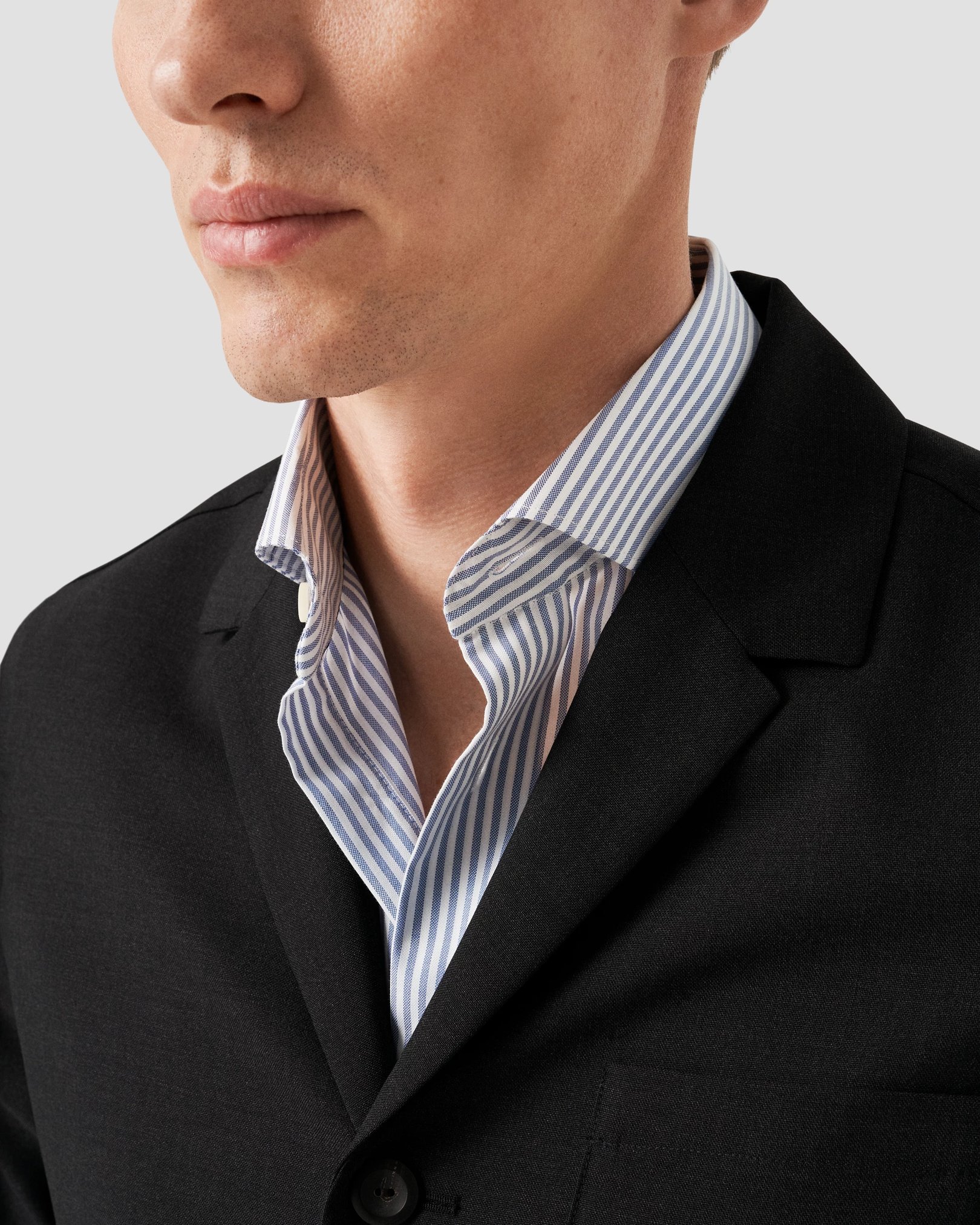 Eton - dark grey turndown collar overshirt