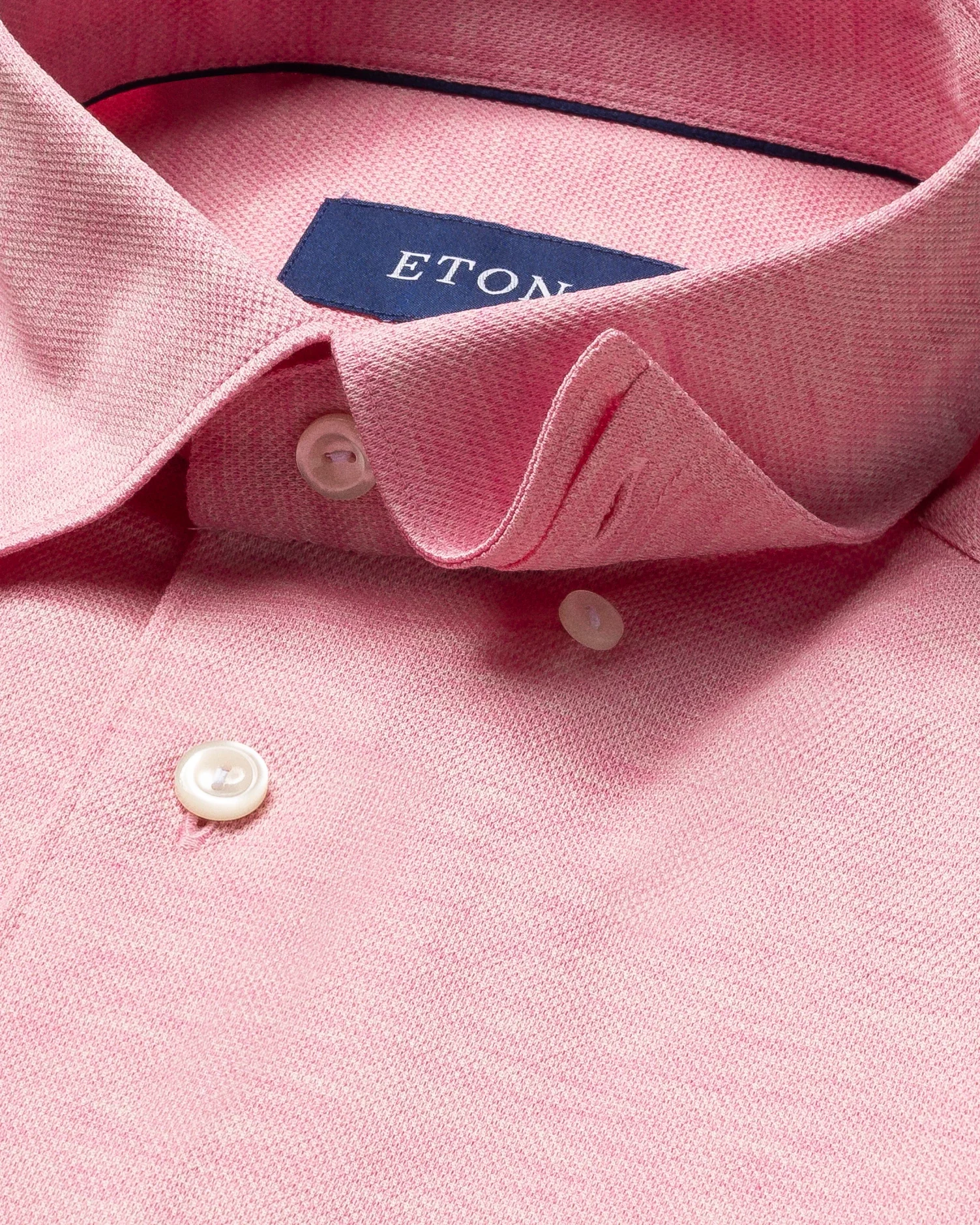 Eton - pink pique shirt long sleeved