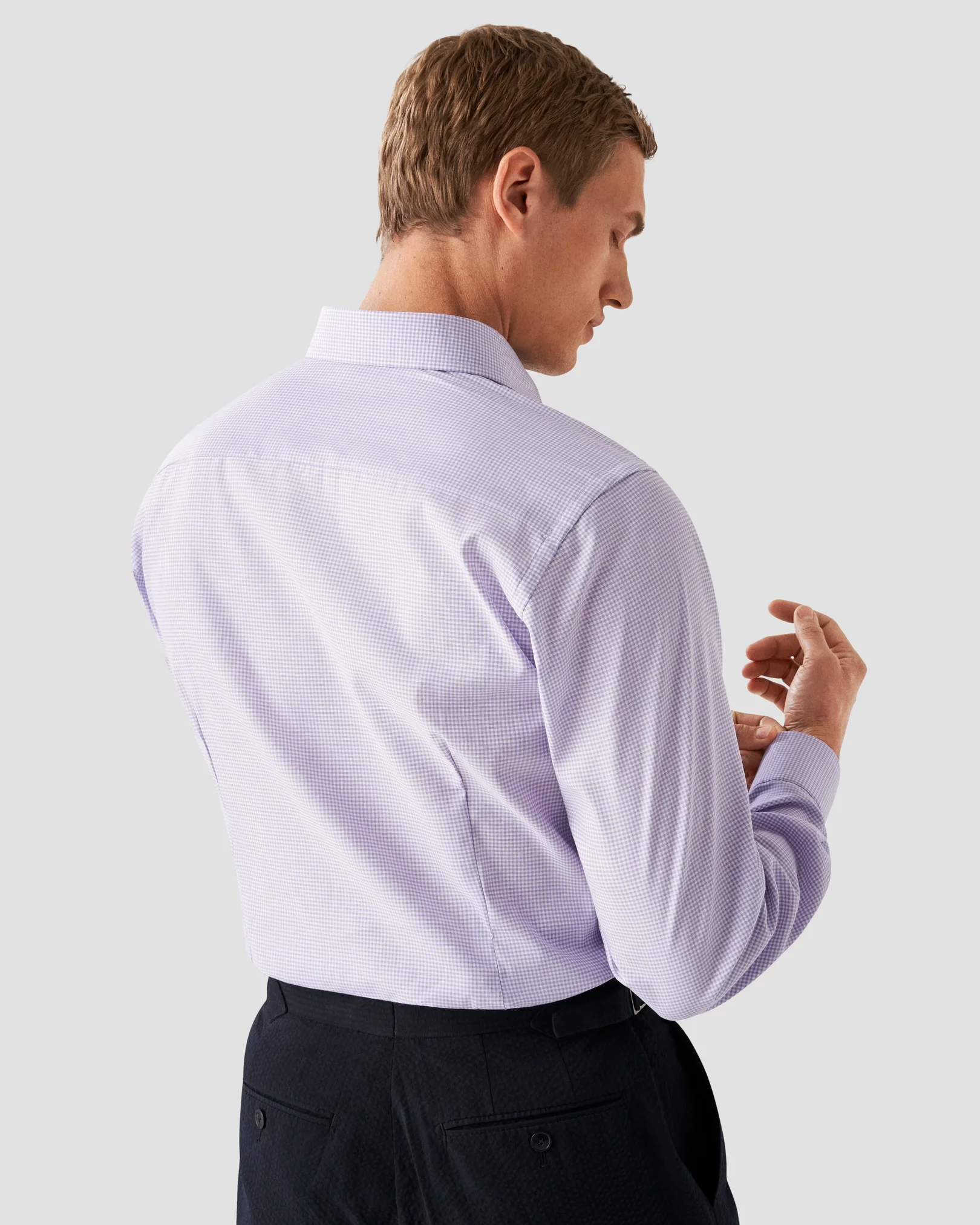 Eton - light purple twill cut away single contemporary