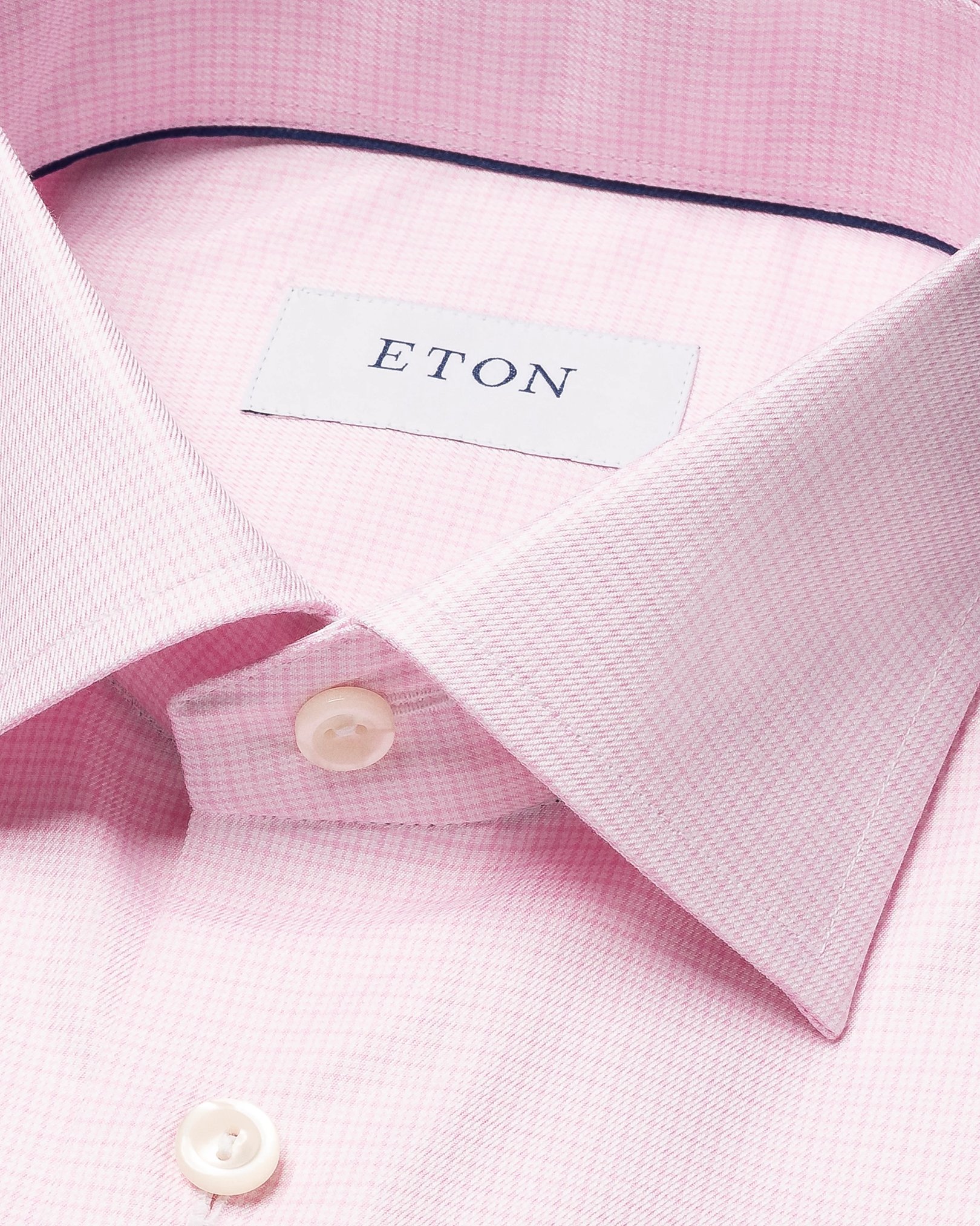 Eton - micro checked pink twill