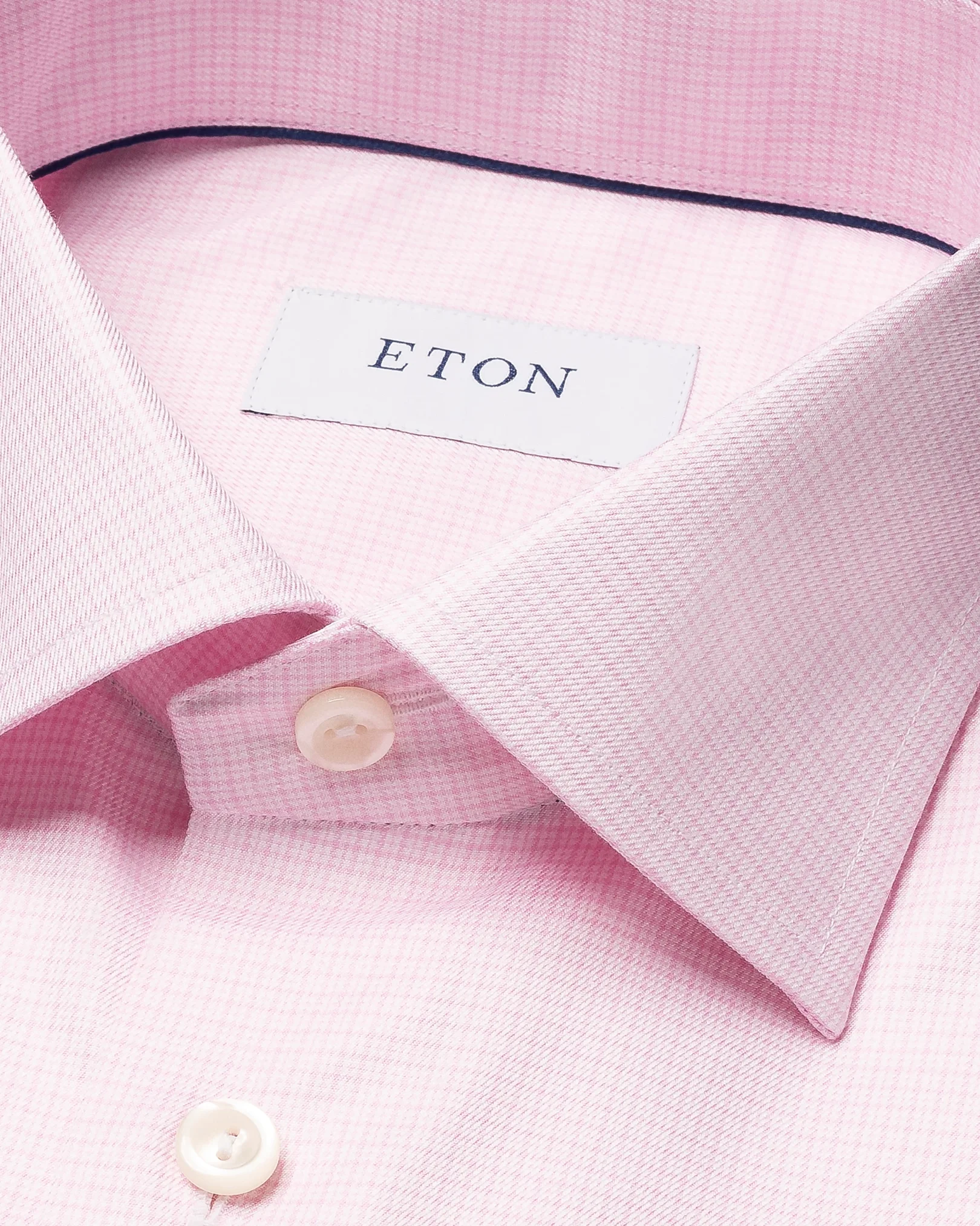Eton - micro checked pink twill