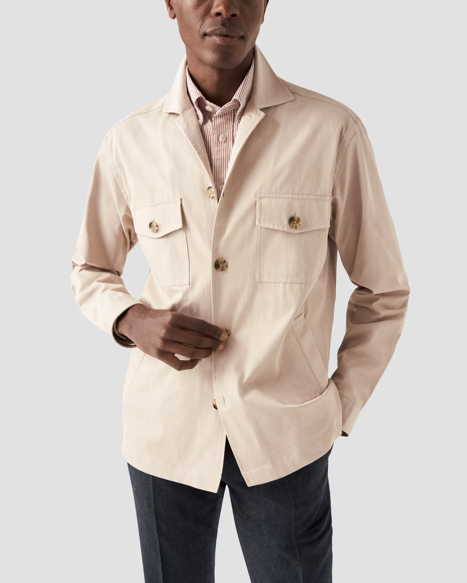 Eton - beige turndown overshirt