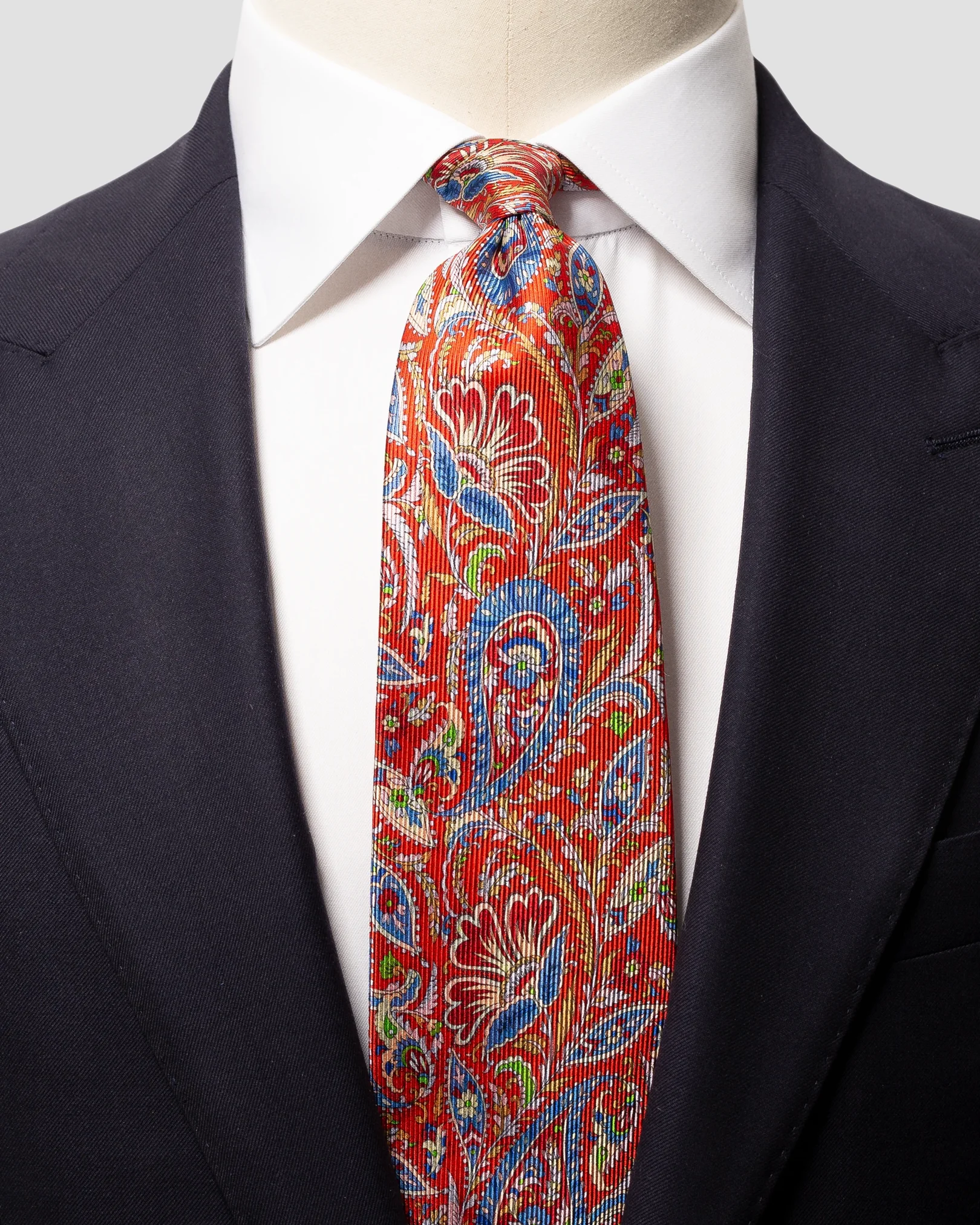 Eton - red flower paisley tie
