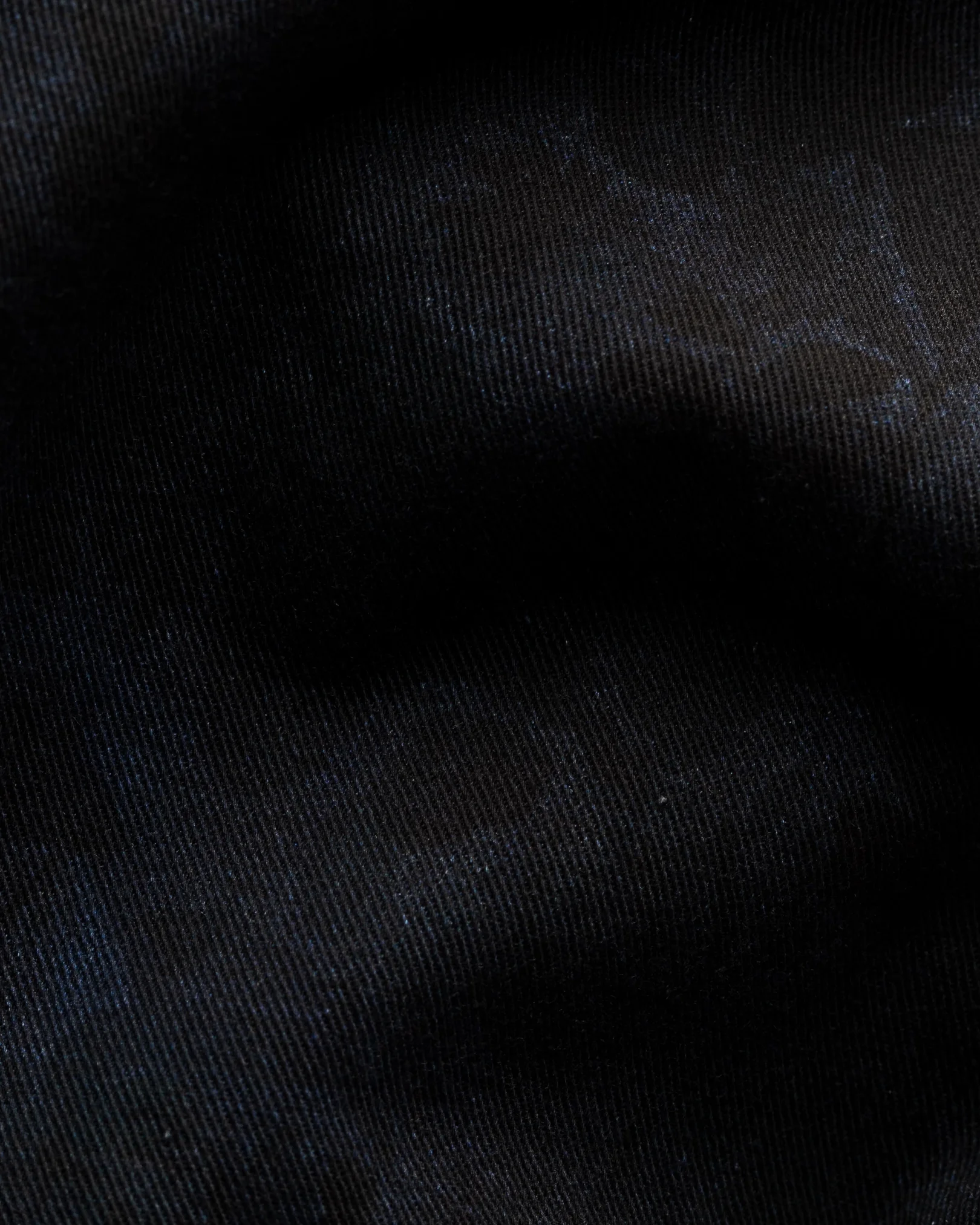 Eton - dark blue gabardine print turn down single cuff pointed strap regular
