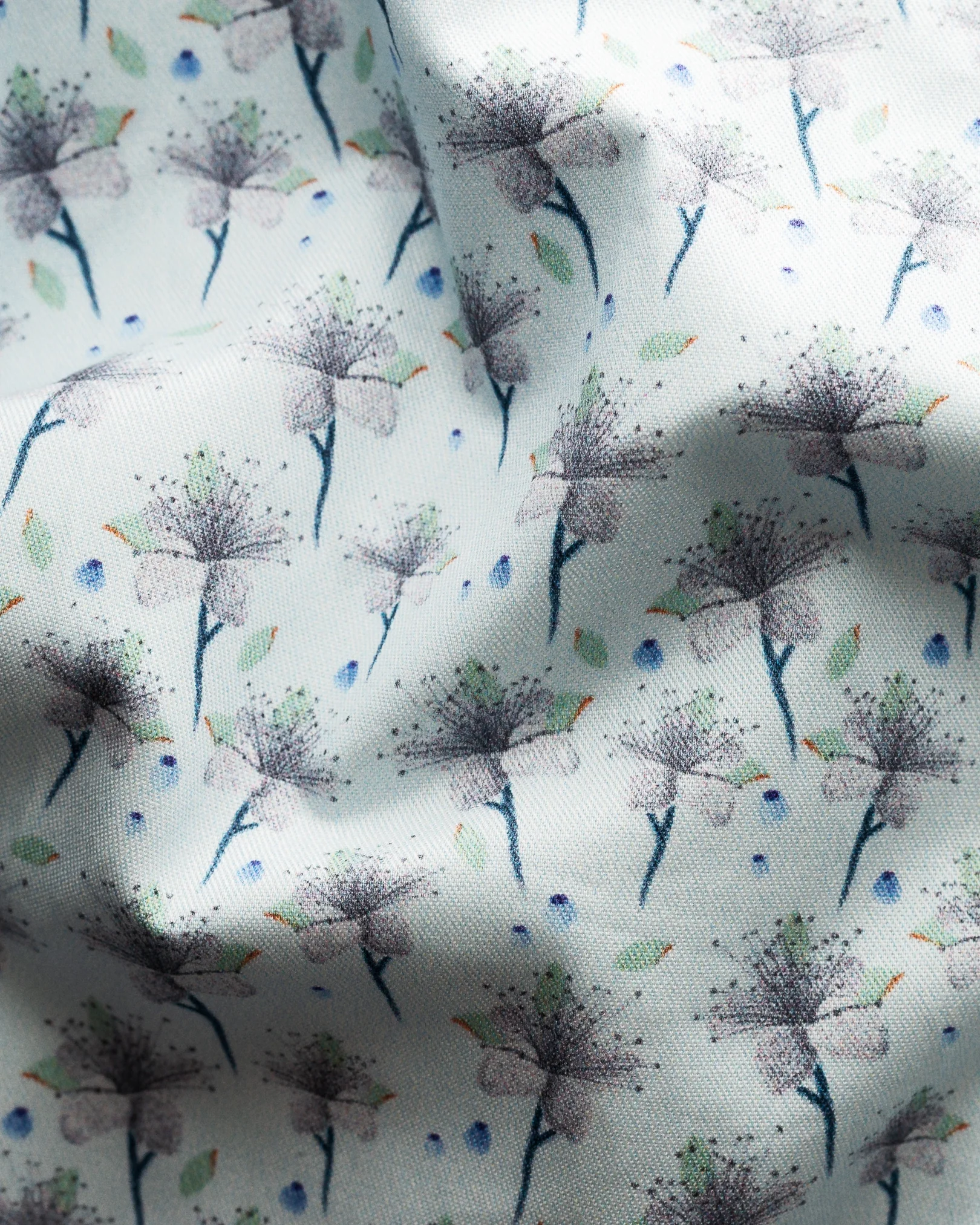 Eton - light blue signature twill floral print