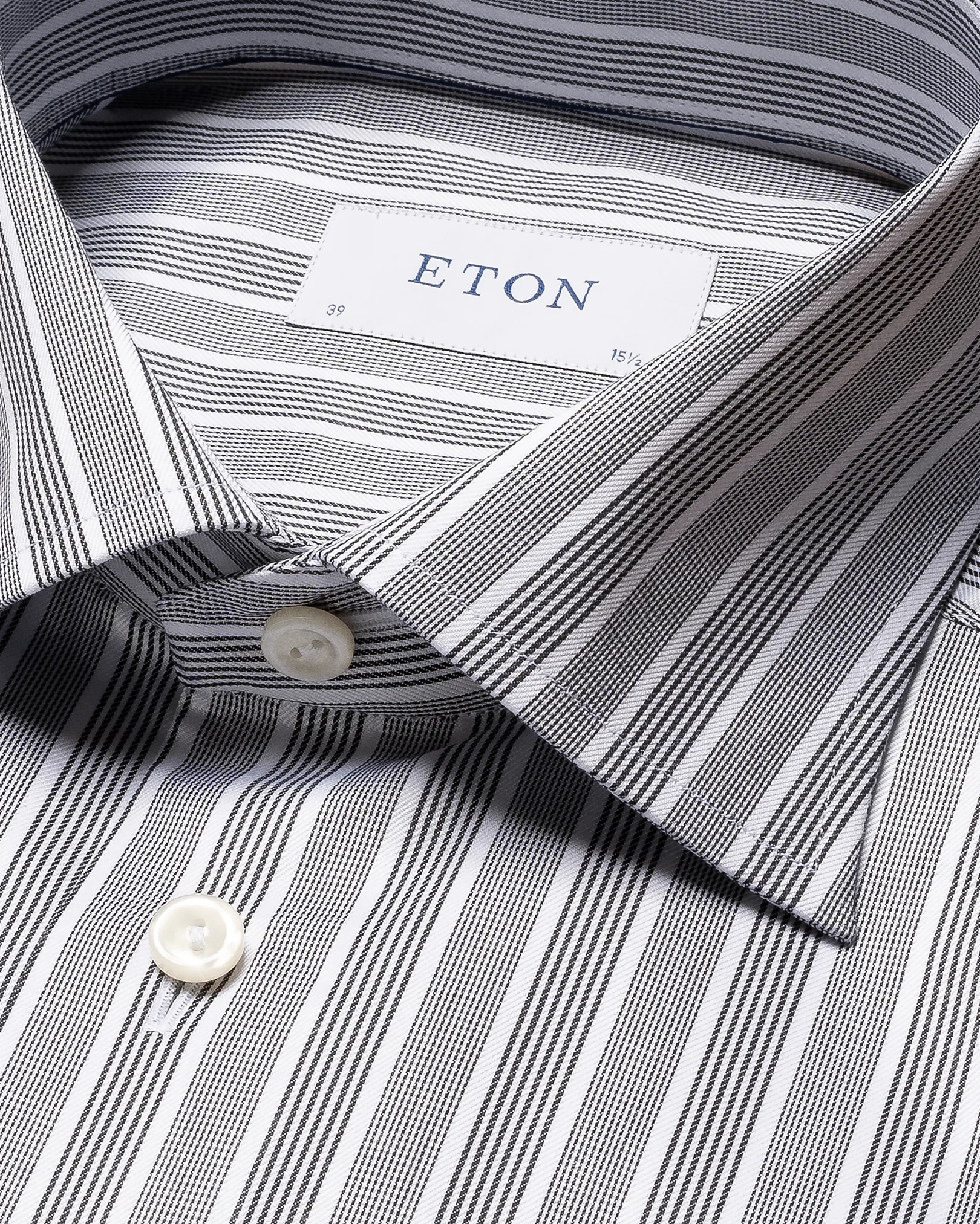 Eton - black cotton tencel twill shirt