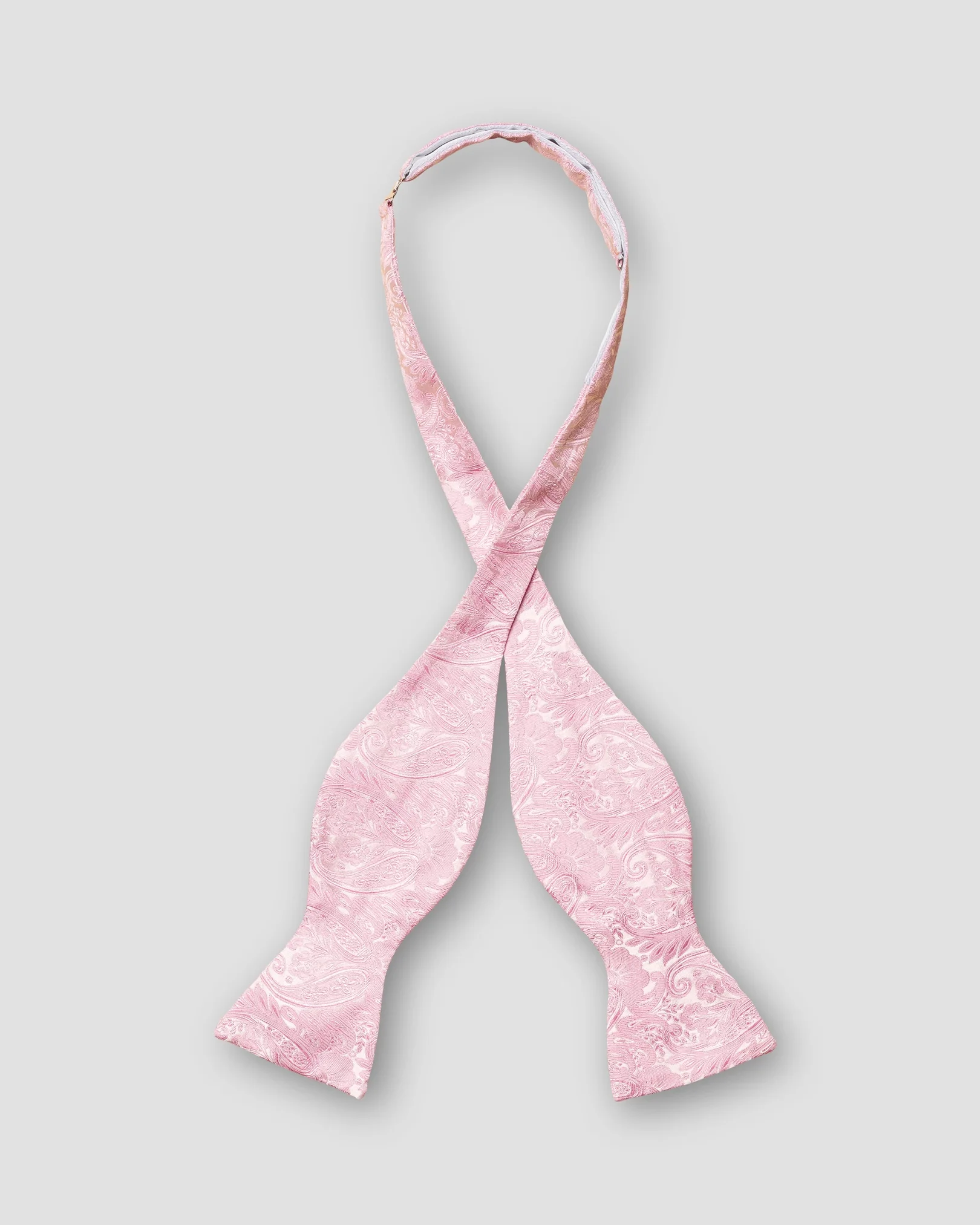 Eton - pink paisley self tied bow tie