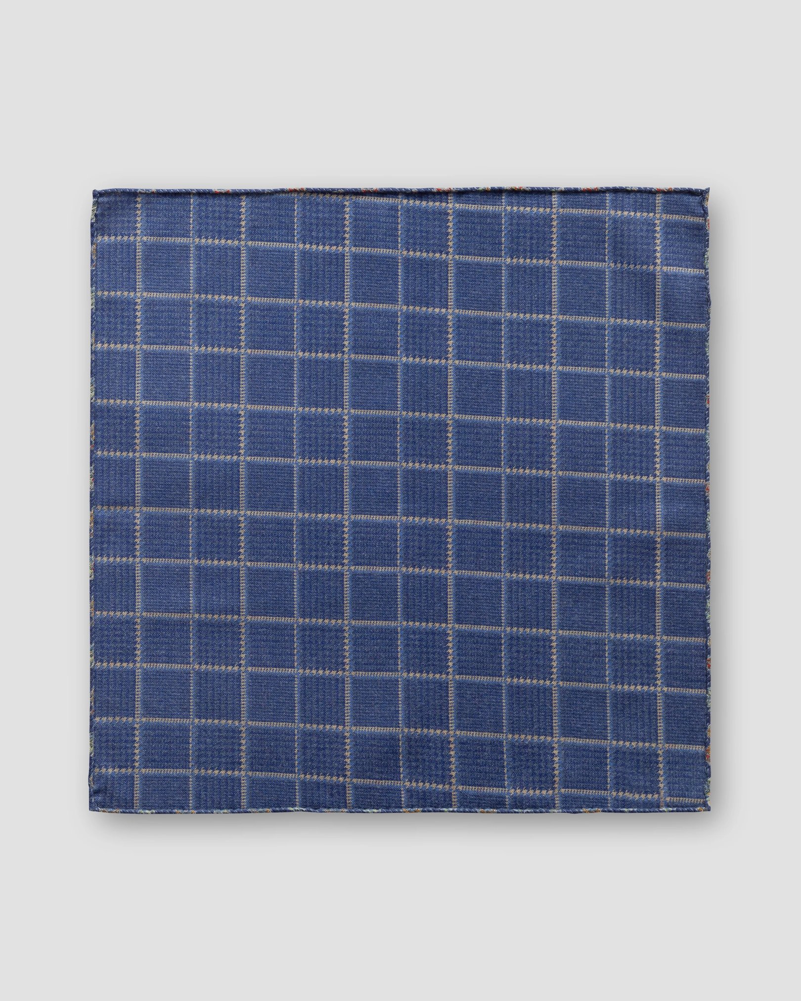 Eton - mid blue double sided wool pocket square