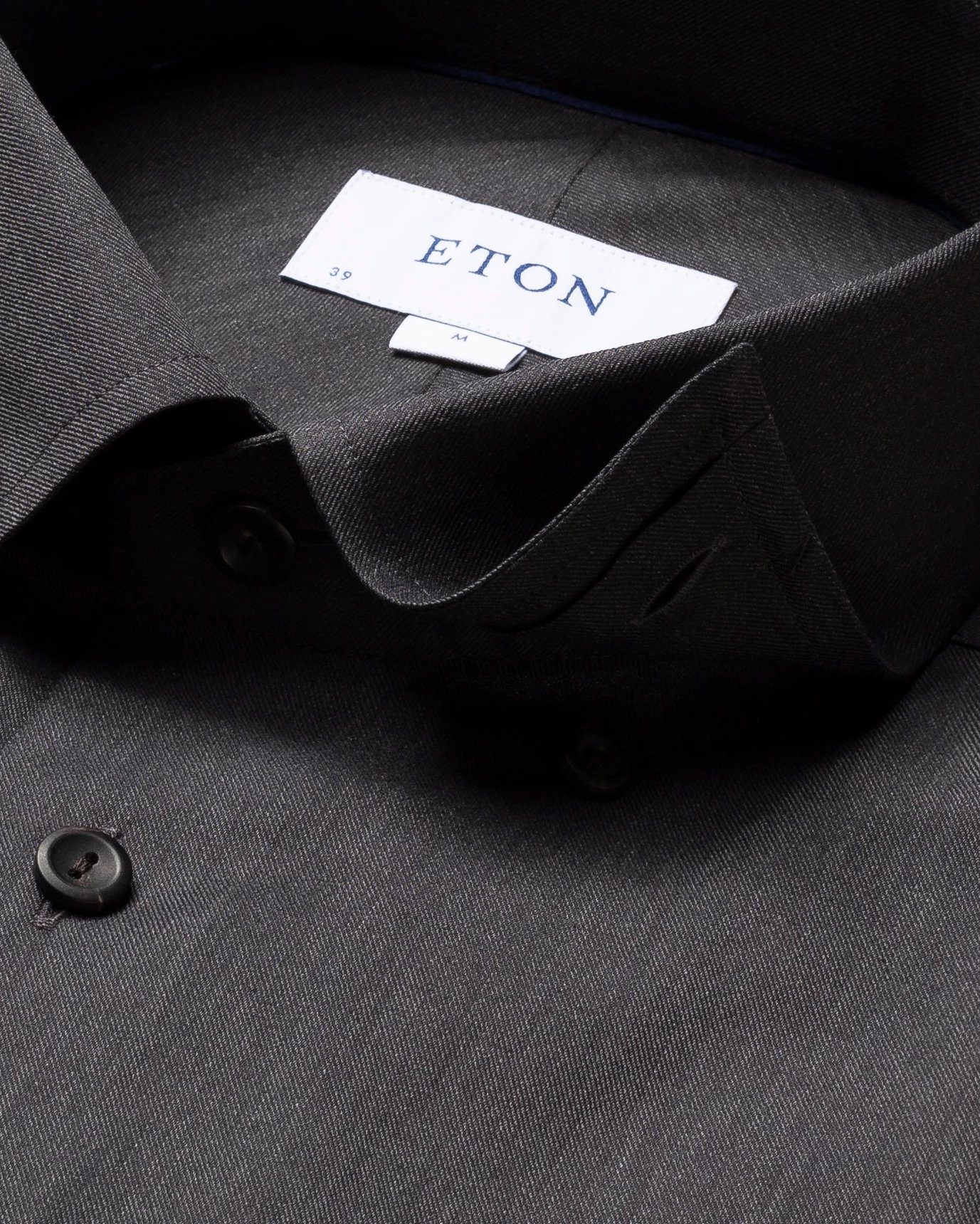 Eton - black crease resistant flannel