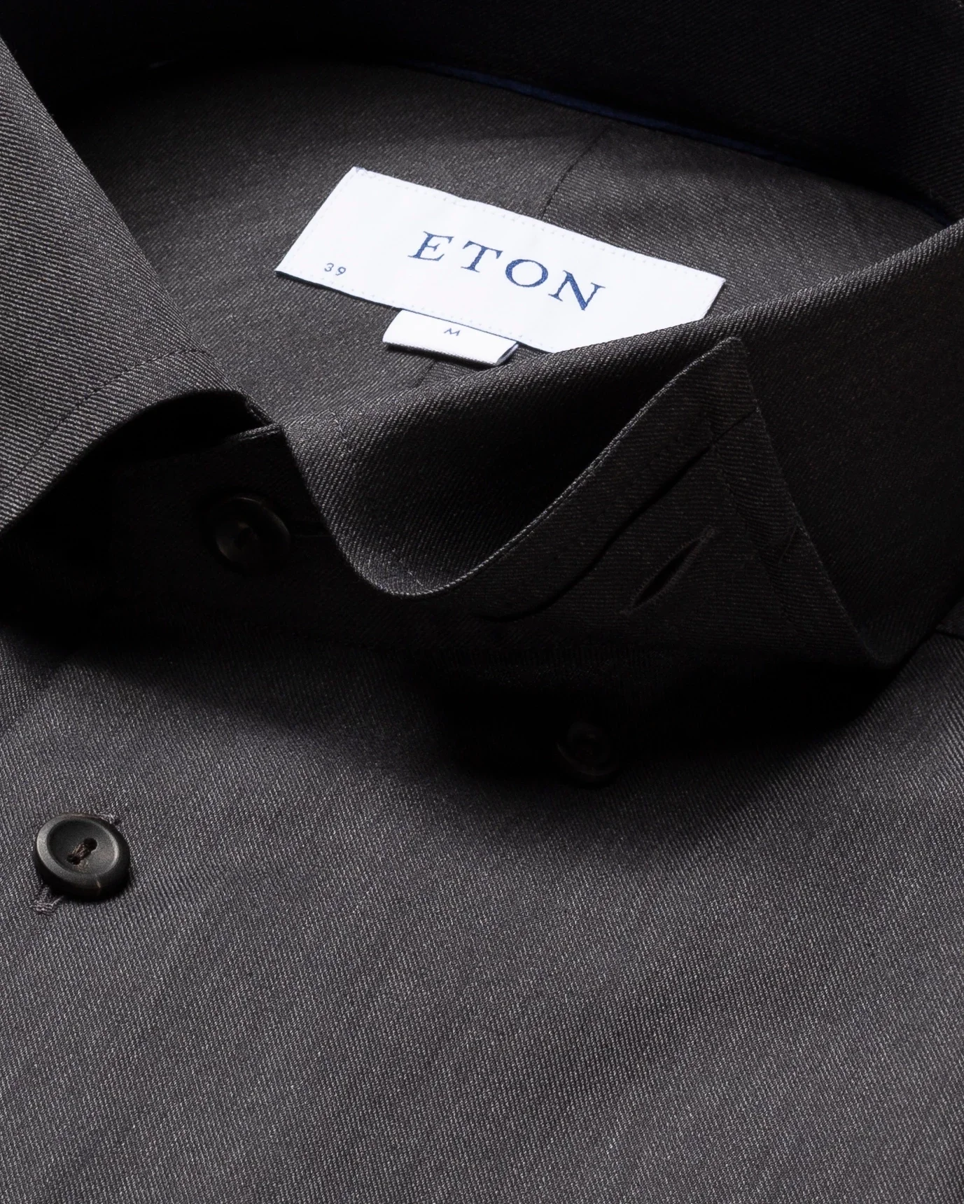 Eton - black crease resistant flannel
