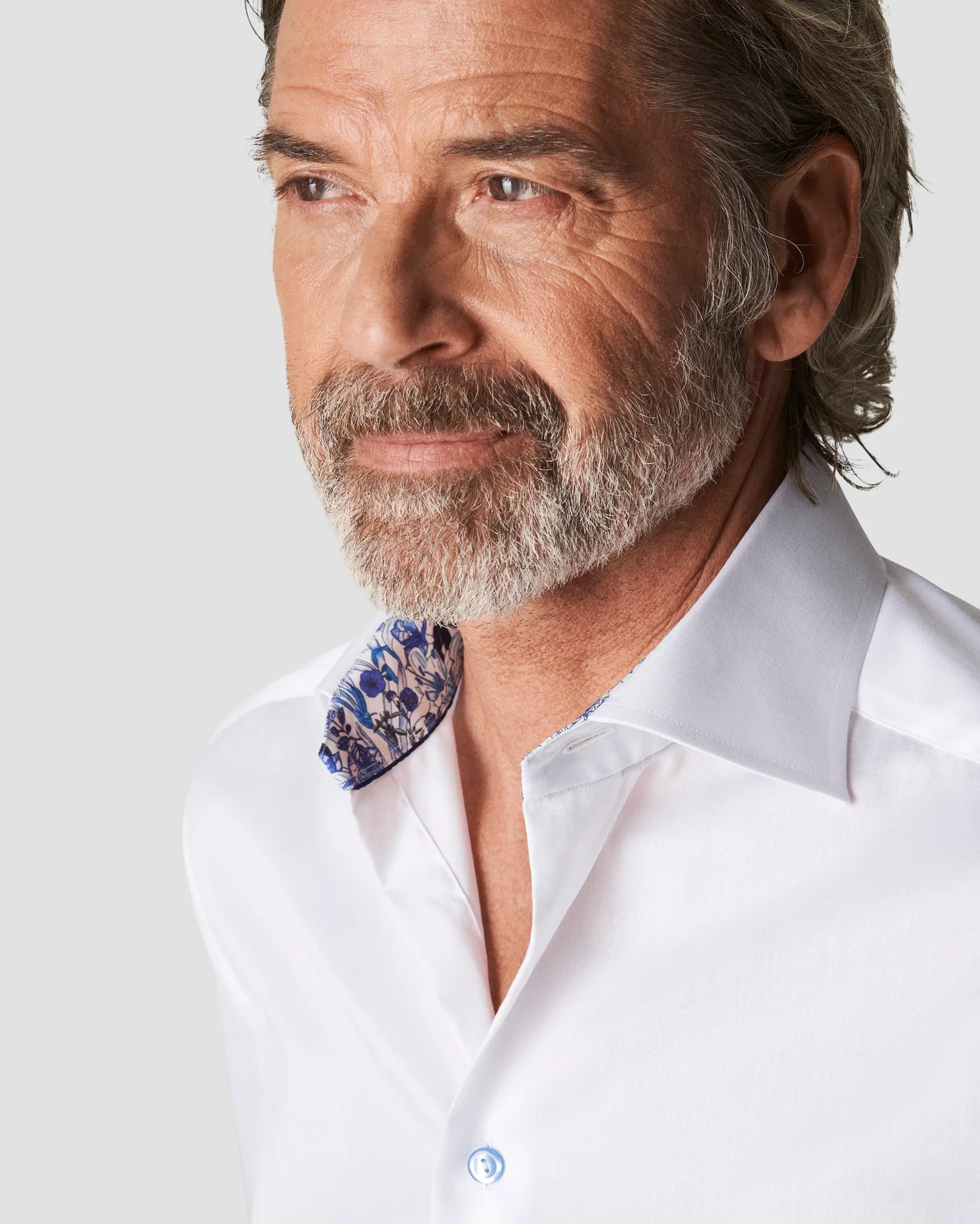 Eton - white signature twill floral details