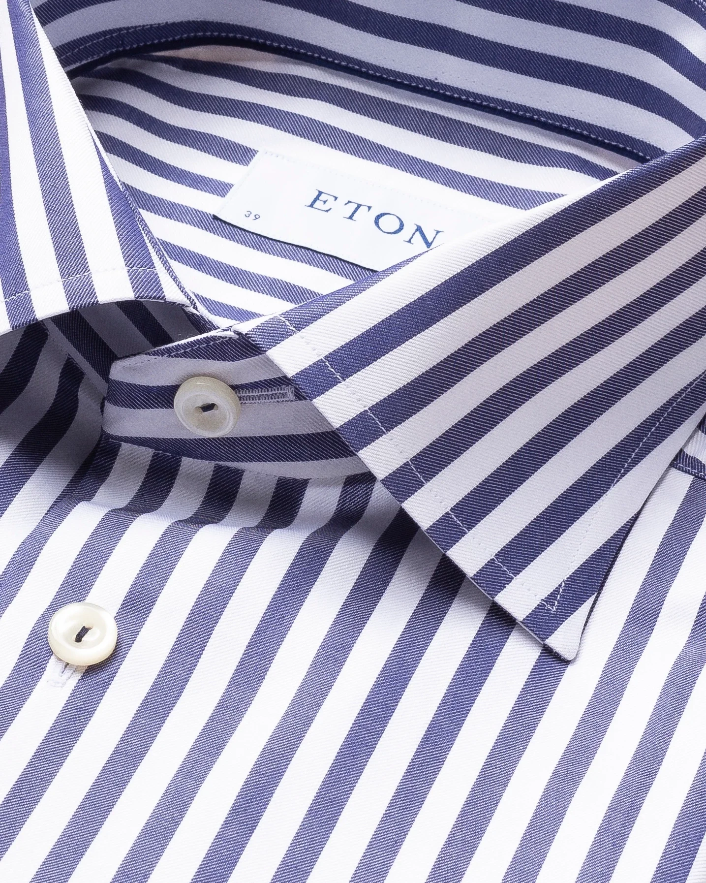 Eton - navy bengal stripe signature twill shirt