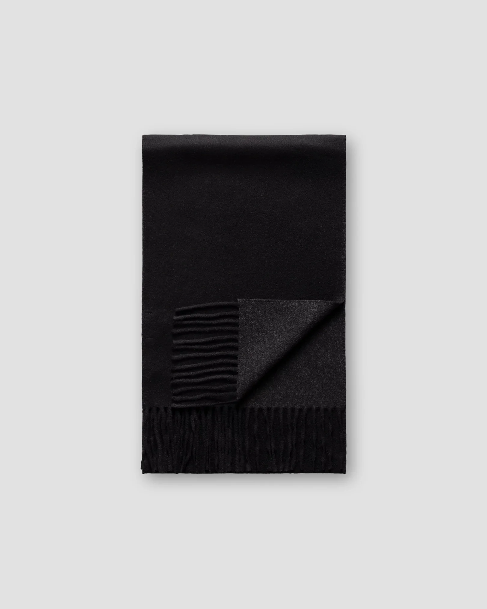 Eton - black and gray double sided wool scarf